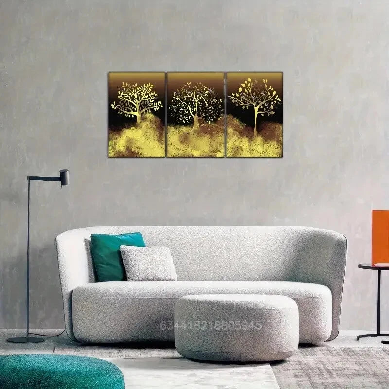 3-Piece Metal Wall Art Prints - Lucky Fortune Tree & Fairy Tree Decor - Ready to Hang for Living Room, Bedroom, or Office Decor