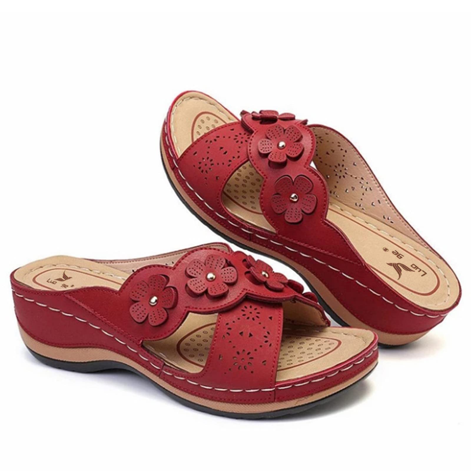Breathable Women's Flat Sandals with Thick Wedge Sole - Cute & Comfortable Summer Casual Shoes for Beach, Walking & Outdoor Activities