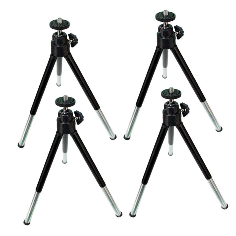 4-Pack Adjustable Phone Tripod Stand - Telescopic Mobile Phone Holder for iPhone, Samsung & Smartphones - Perfect for Live Streaming, Vlogging, Selfies & Video Calls - Desktop & Travel Use