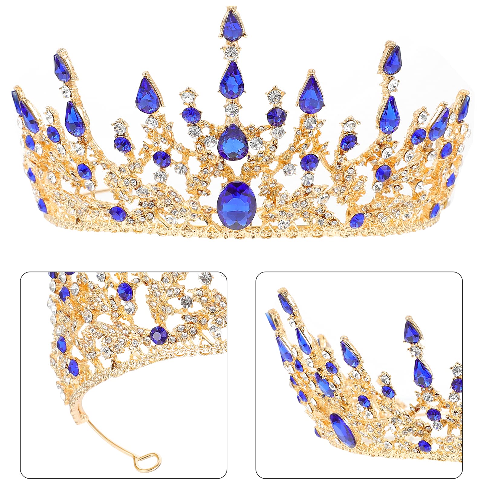 Elegant Rhinestone Bridal Tiara Crown for Weddings - Baroque Style Alloy Hairpiece with Veil for Brides, Prom, Miss Pageants & Birthday Celebrations - Perfect for Wedding Photos, Ceremonies & Special Occasions
