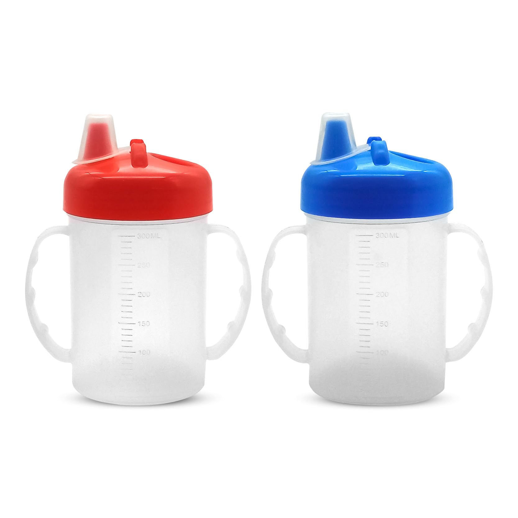 Seama Chottas 300ml Plastic Sippy Cups for Toddlers & Kids - Set of 2 Leak-Proof Baby Bottles with Handles | BPA-Free Spill-Proof Drinking Cups for School, Travel & Home Use
