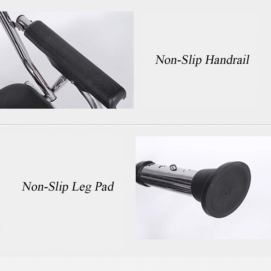 Non-Slip Portable Toilet Bedside Commode Chair - Folding Shower Chair with Safety Stainless Steel Frame - Elderly & Disabled Bathroom Support for Home Care & Hospital Use