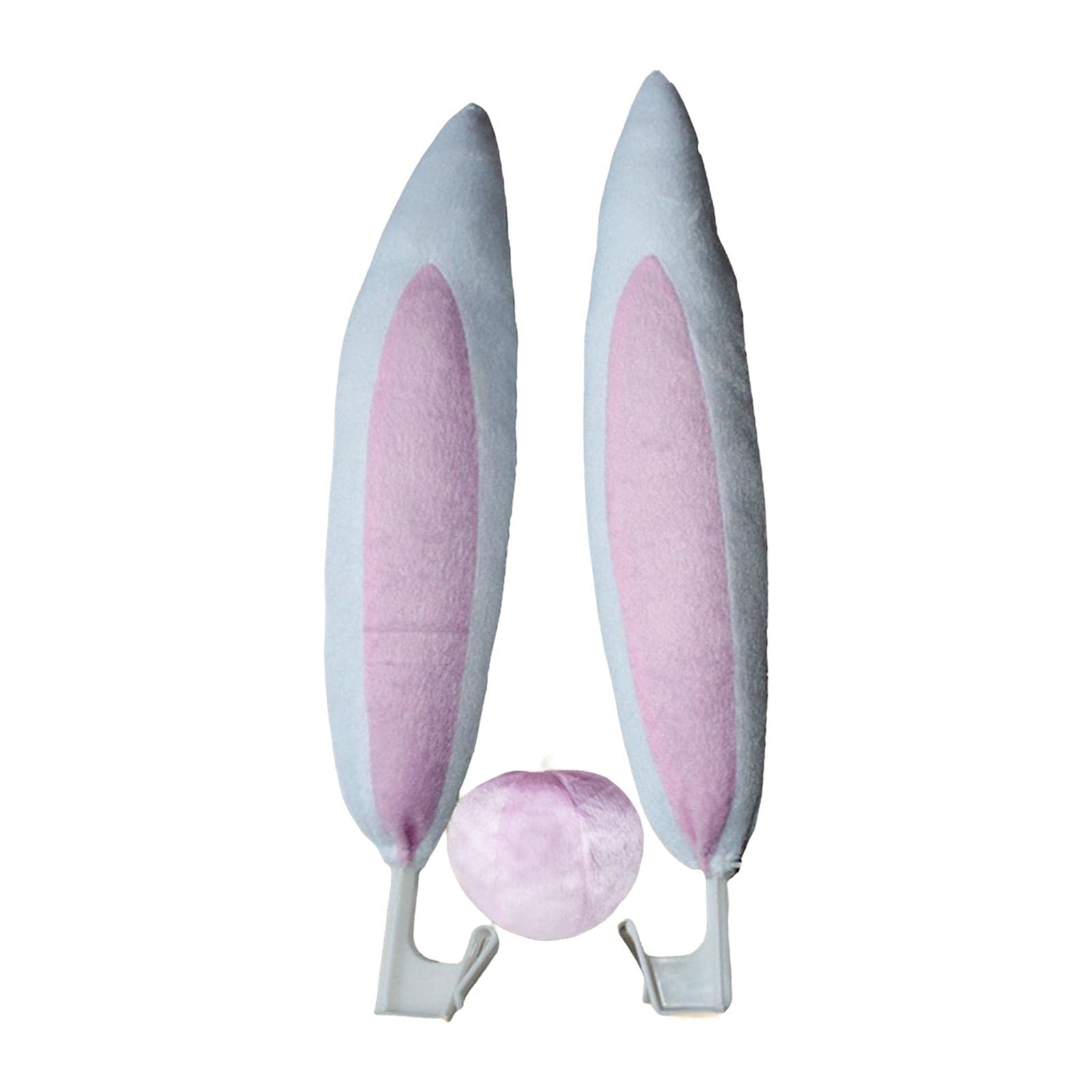 Rabbit Ears Car Ornament Set - Easter Car Decor Accessories & Gift for Women, Men - Perfect for Easter Celebrations, Road Trips & Car Shows