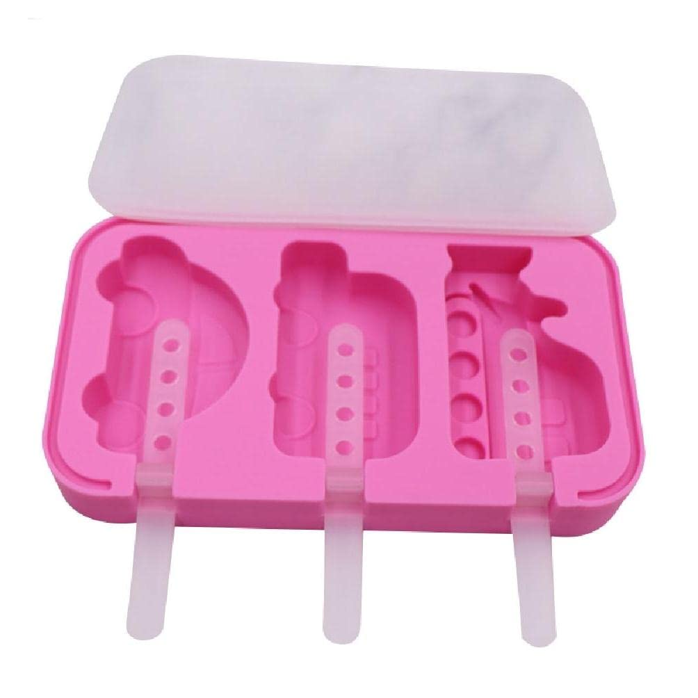 Car-Shaped Silicone Ice Cream Molds - 3 Hole Popsicle Makers for Kids, DIY Kitchen Gadgets, BPA-Free Freezer Treats (Pink) - Perfect for Birthday Parties, Summer Snacks & Family Fun