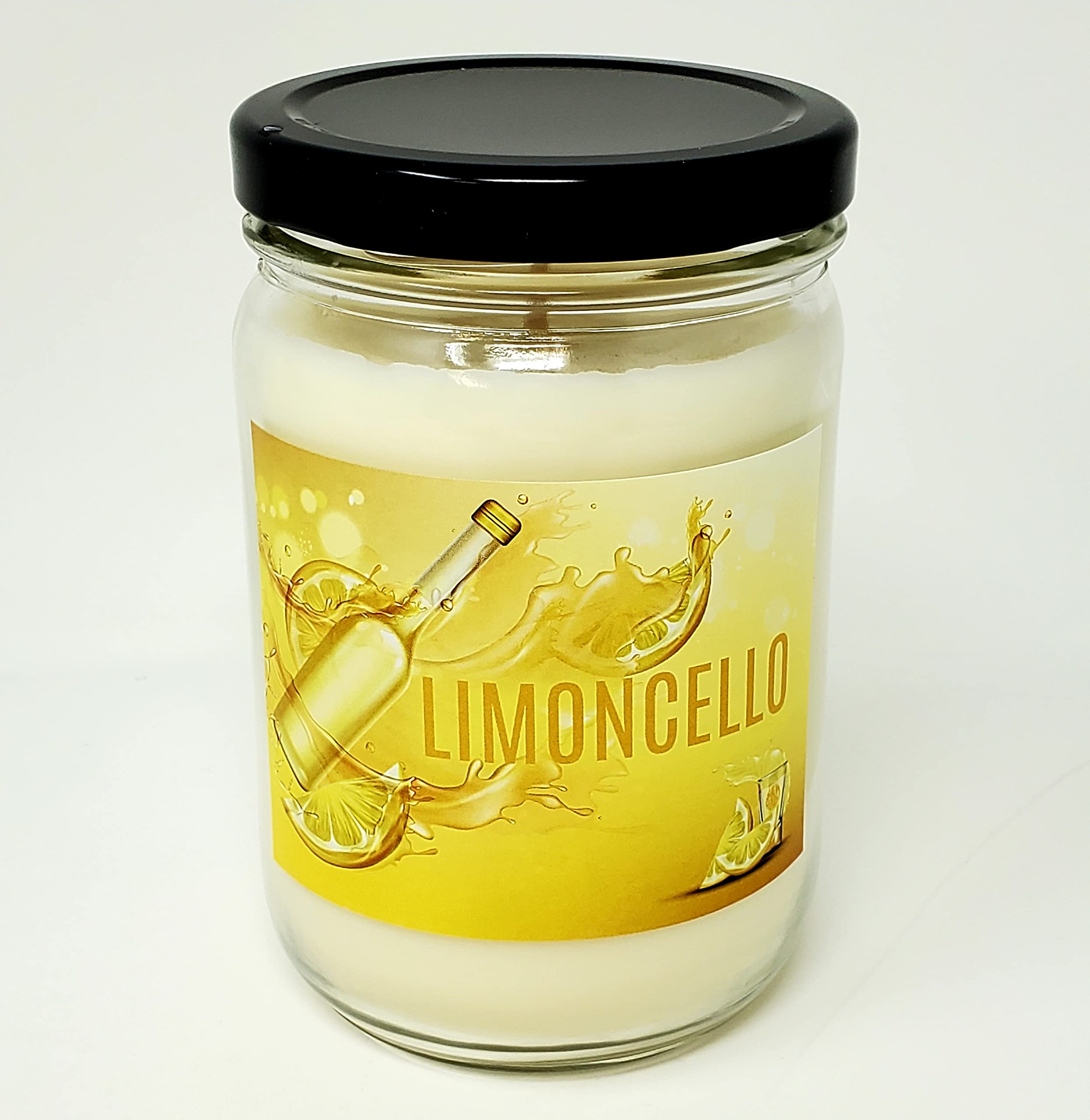 Limoncello Scented Candle - All Natural Soy & Coconut Wax Blend - Strong Fragrance - 12oz Glass Jar - Perfect for Home, Office & Gift Giving