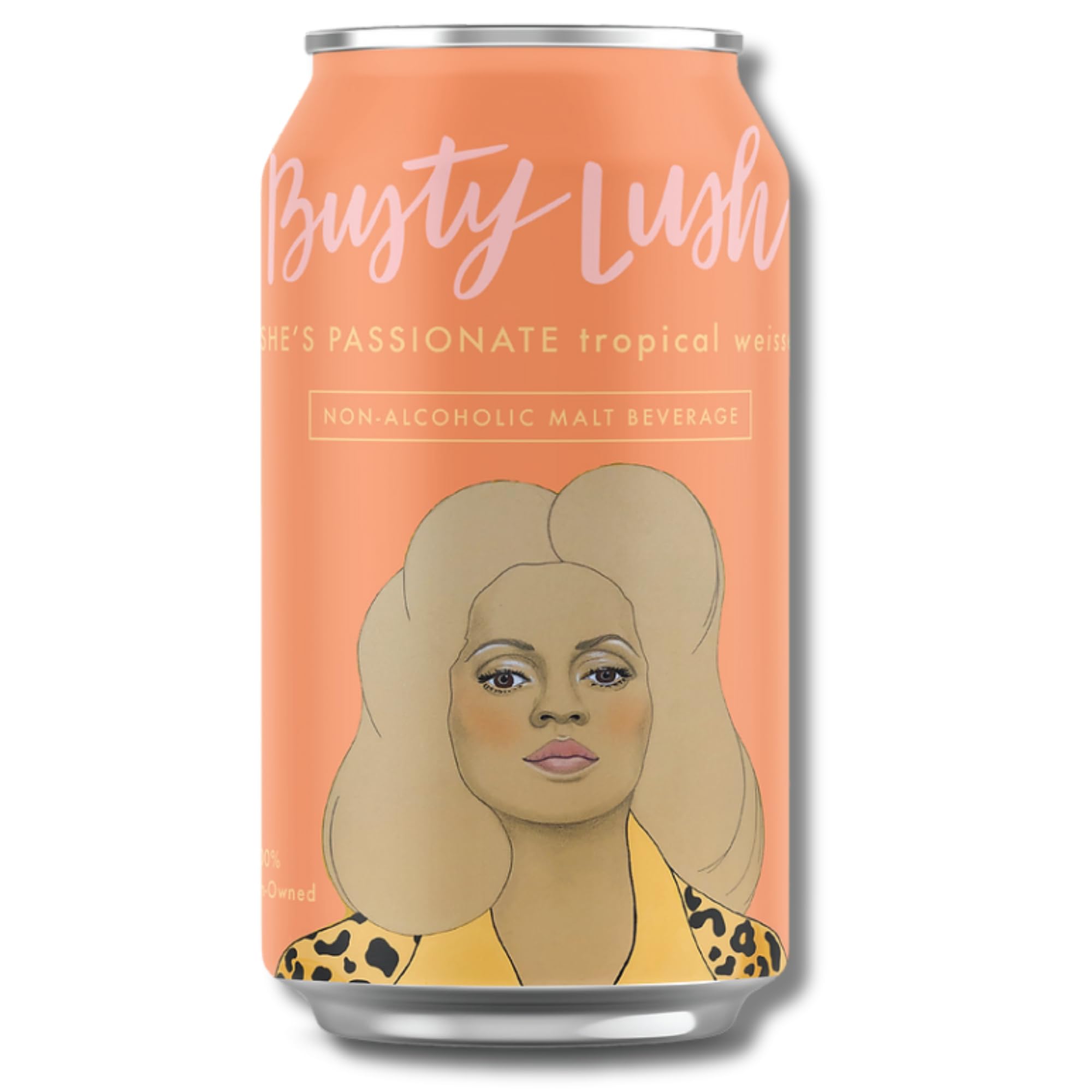 Busty Lush SHE'S PASSIONATE Non-Alcoholic Sour Beer - Low Calorie, No Added Sugar, Craft Brewed Tropical Weisse with Passion Fruit & Dragon Fruit - 12 Pack Cans | Refreshing Alcohol-Free Beverage for Parties, BBQs & Healthy Lifestyle