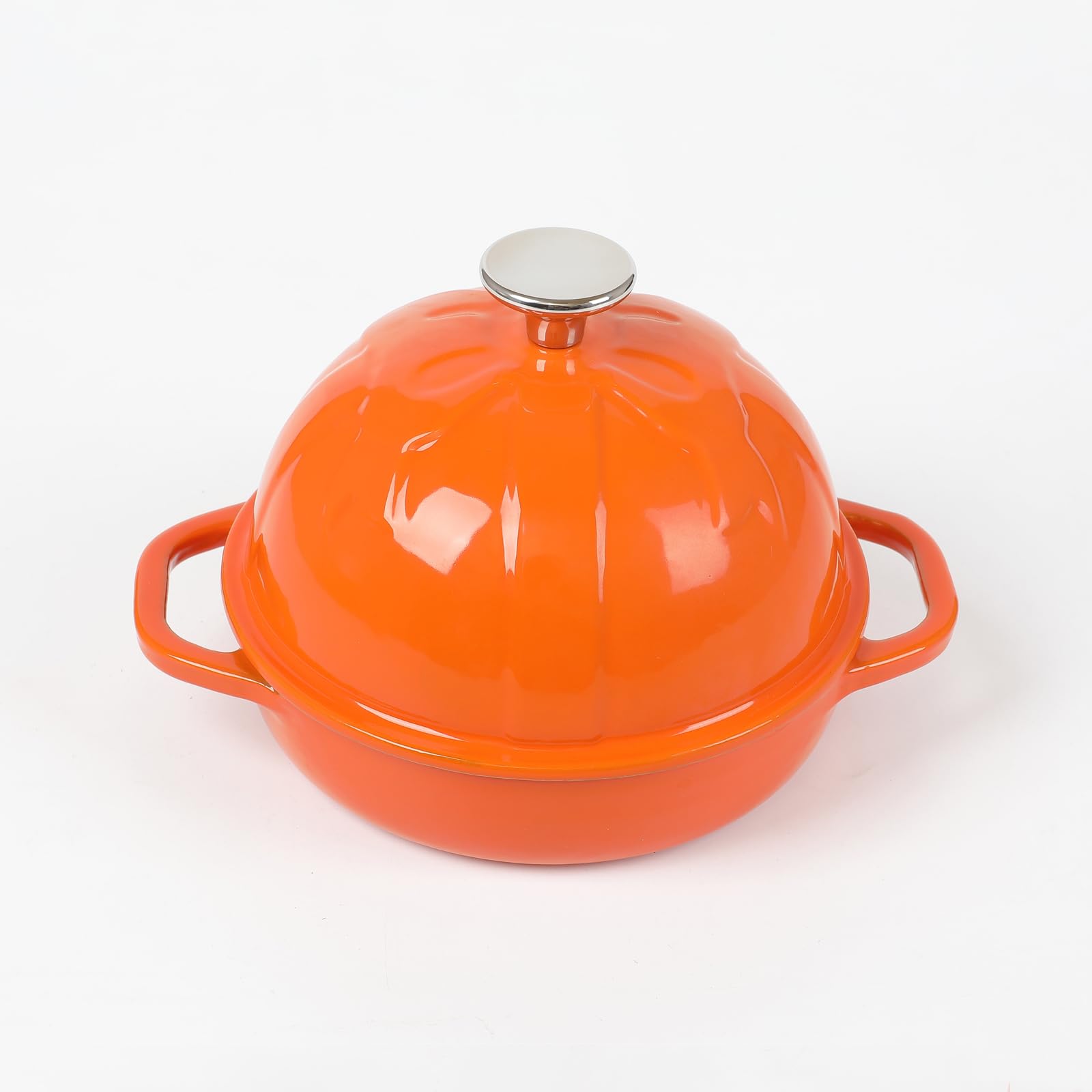 Enameled Orange Cast Iron Bread Cloche - 6.3 Inch (16cm) Sourdough Baking Pan for Artisan Bread | Perfect for Dutch Oven Baking, Homemade Loaves & Rustic Bread Making