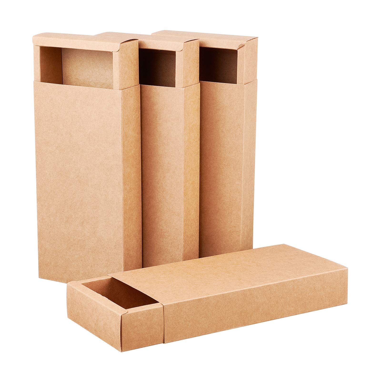 10 Pack Kraft Paper Drawer Boxes 24x12x4cm - Brown Small Gift Boxes for Soap, Jewelry, Candy & Snacks | Wedding Favors, Party Gifts & Gift Wrapping | Perfect for Home Organization, Retail Display & DIY Crafts