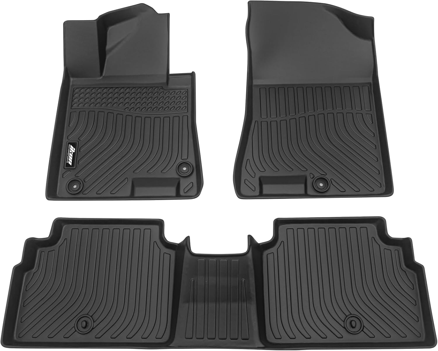 2020-2025 Hyundai Sonata & 2021-2025 Kia K5 All Weather Floor Mats - 3D Molded TPE Car Mats for 1st & 2nd Row Protection (3PC Set, Black) - Perfect for Daily Commute, Road Trips & Extreme Weather Conditions