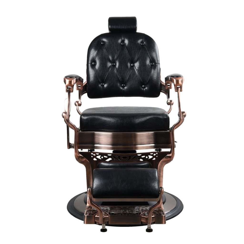 Castle Bronze Classic Hydraulic Antique Salon Barber Chair - Vintage Styling Chair for Home & Professional Barber Shops - Perfect for Classic Haircuts & Shaves
