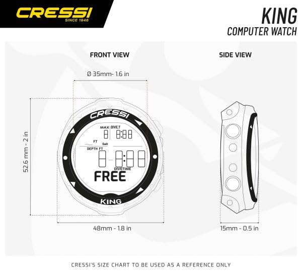 Cressi Scuba Diving & Freediving Computer - Compact Dive Watch for Underwater Safety | Prevents Taravana | Made in Italy | Perfect for Deep Sea Diving, Spearfishing & Snorkeling Adventures