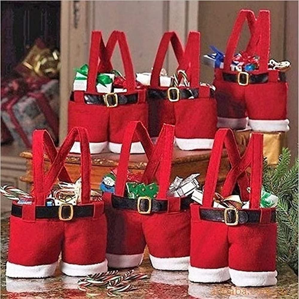 VINAU Christmas Stocking Stuffers - Santa Pants Shaped Gift Bags for Holiday Decorations, Xmas Party Favors, Wedding Candy Bags & Festive Home Decor | Perfect for Tree Ornaments, Gift Exchanges & Holiday Celebrations