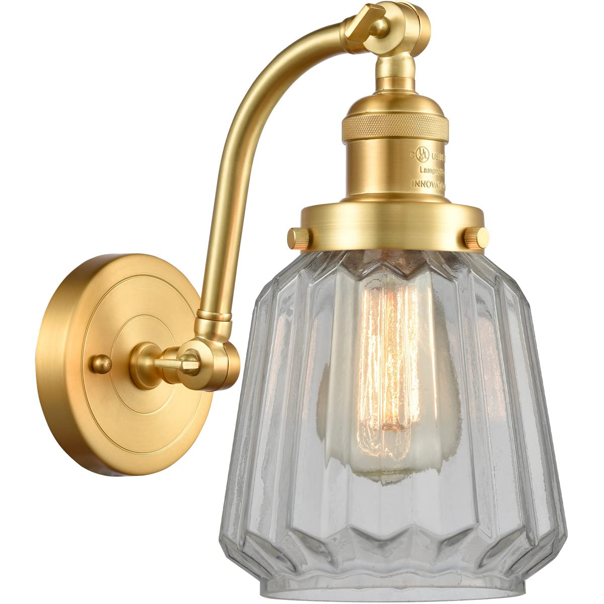 515-1W-SG-G142 LED Bare Bulb 1 Light Cord Set in Satin Gold - Vintage Edison Style Lighting for Home Decor, Cafe, Restaurant & Wedding Ambiance