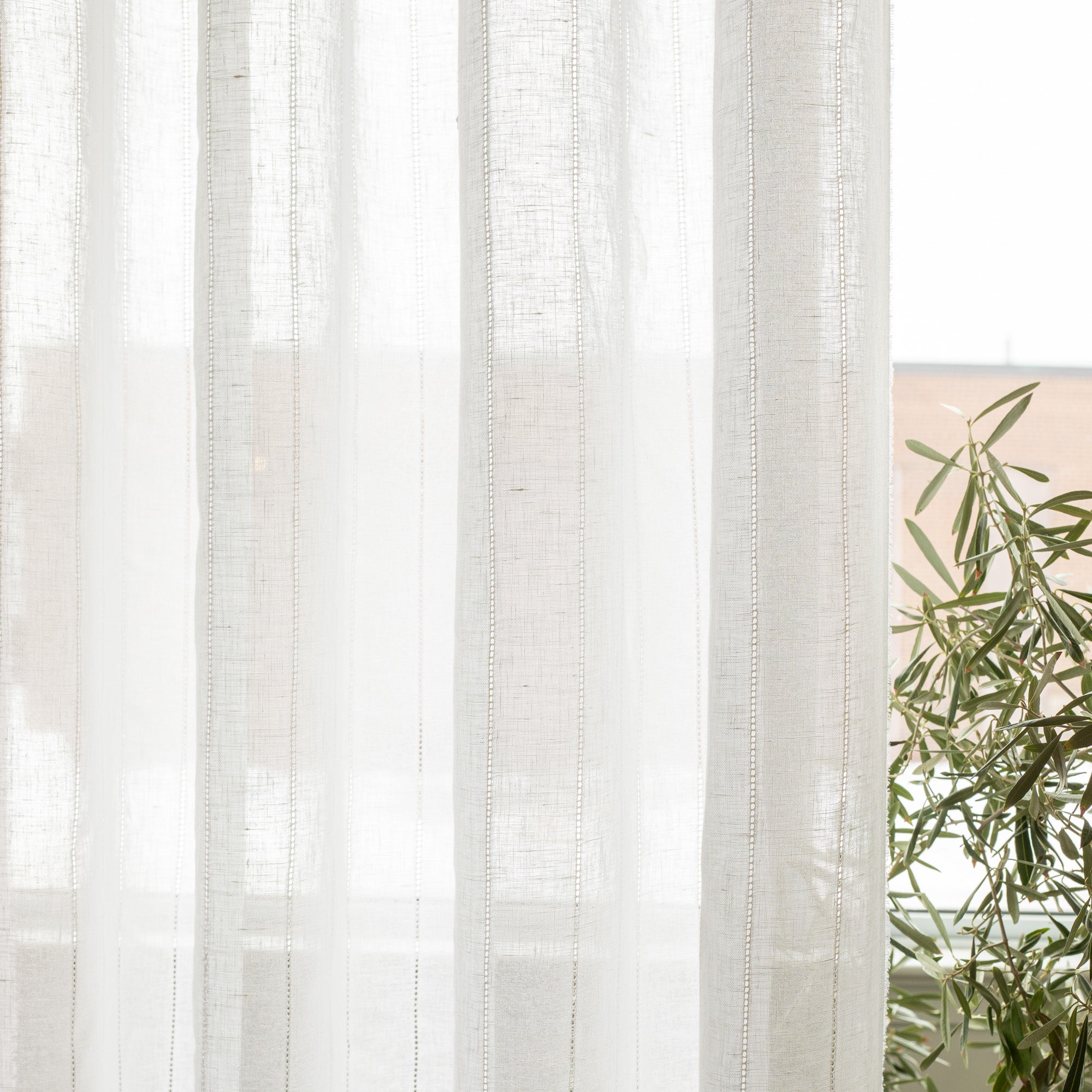 Ida Embroidered Sheer Fabric - Cloud White | Elegant Curtains, Bridal Veils & Home Decor