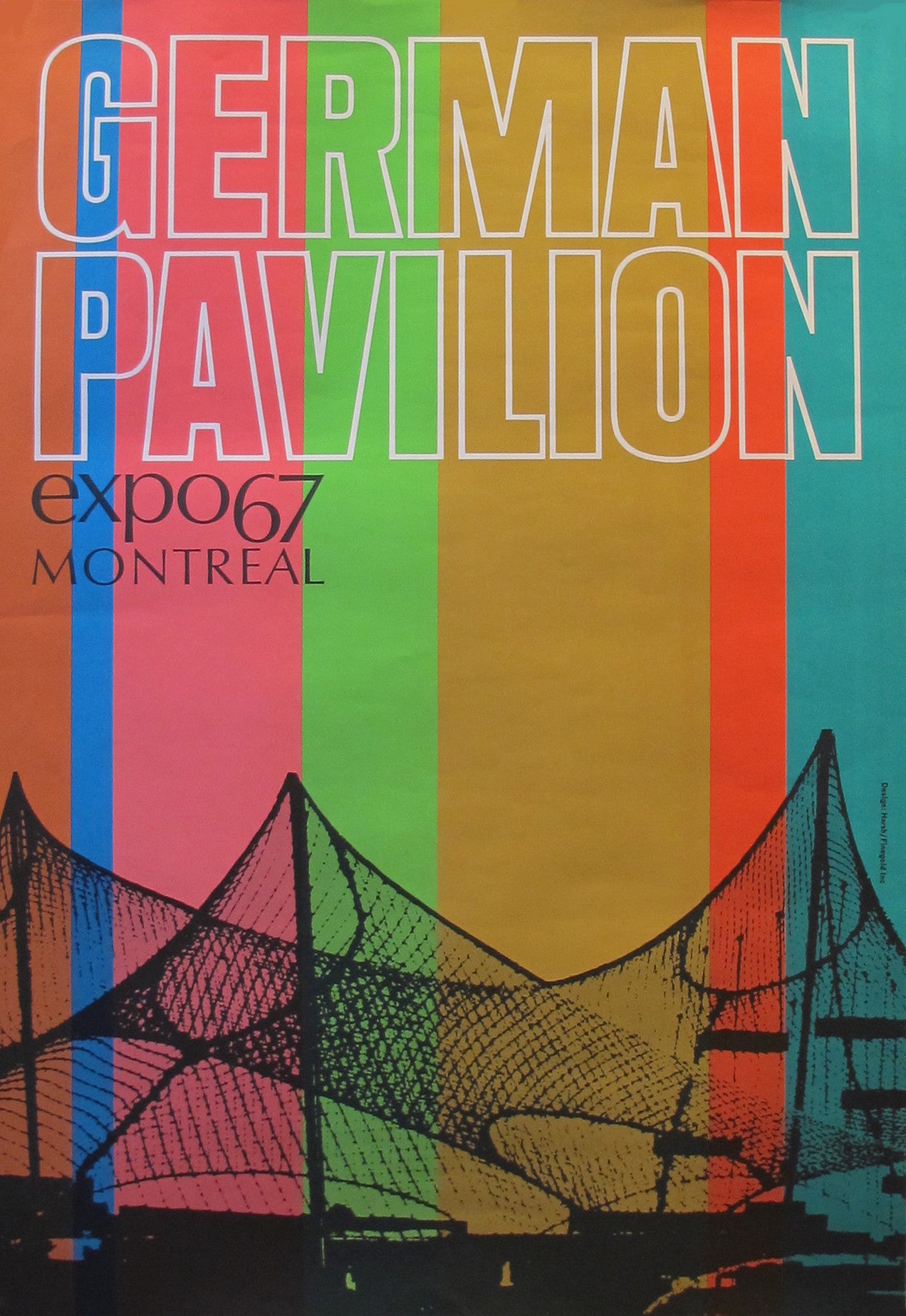 Vintage 1967 Montreal Expo 67 German Pavilion Poster - Retro Wall Art Decor for Home, Office & Gift