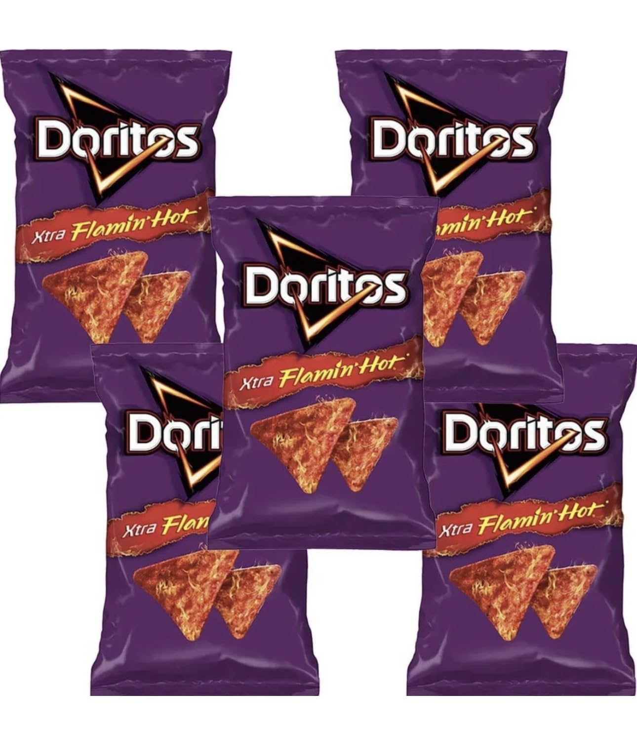 EXTRA FLAMIN HOT Mexican Snacks - 50g Box with 5 Bags of Spicy Potato Chips | Perfect for Parties, Movie Nights & Spicy Food Lovers
