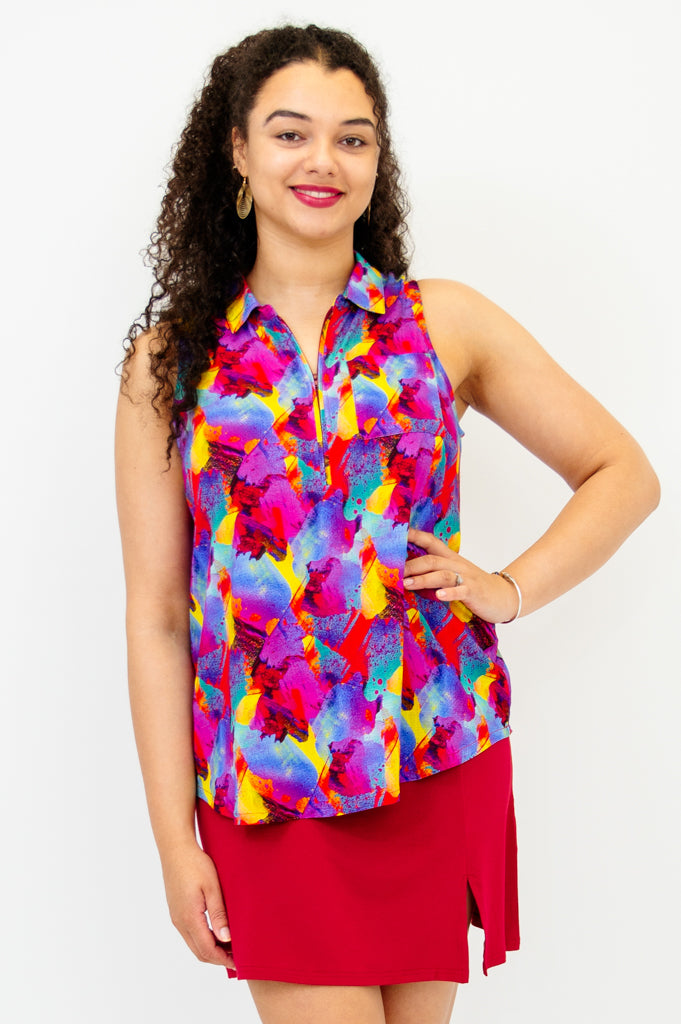 Starburst Hula Tank Top - Soft Linen Bamboo Blend for Women - Perfect for Yoga, Beach & Summer Outfits