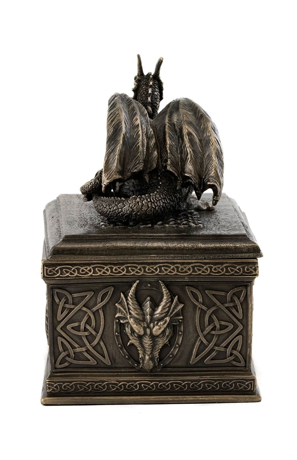 Handcrafted Celtic Dragon Treasure Box - Wooden Jewelry Storage & Keepsake Box for Necklaces, Rings & Collectibles - Perfect for Home Decor, Gift Giving & Fantasy Lovers