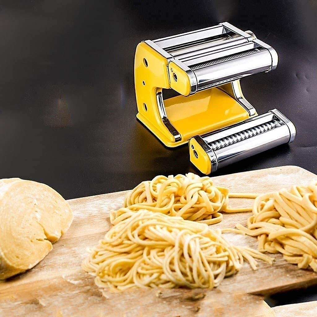 LIJCC Manual Pasta Maker Machine - Hand Crank Noodle Roller for Homemade Spaghetti & Fettuccine | Durable Kitchen Tool for Italian Cuisine, Family Cooking & Restaurant Use