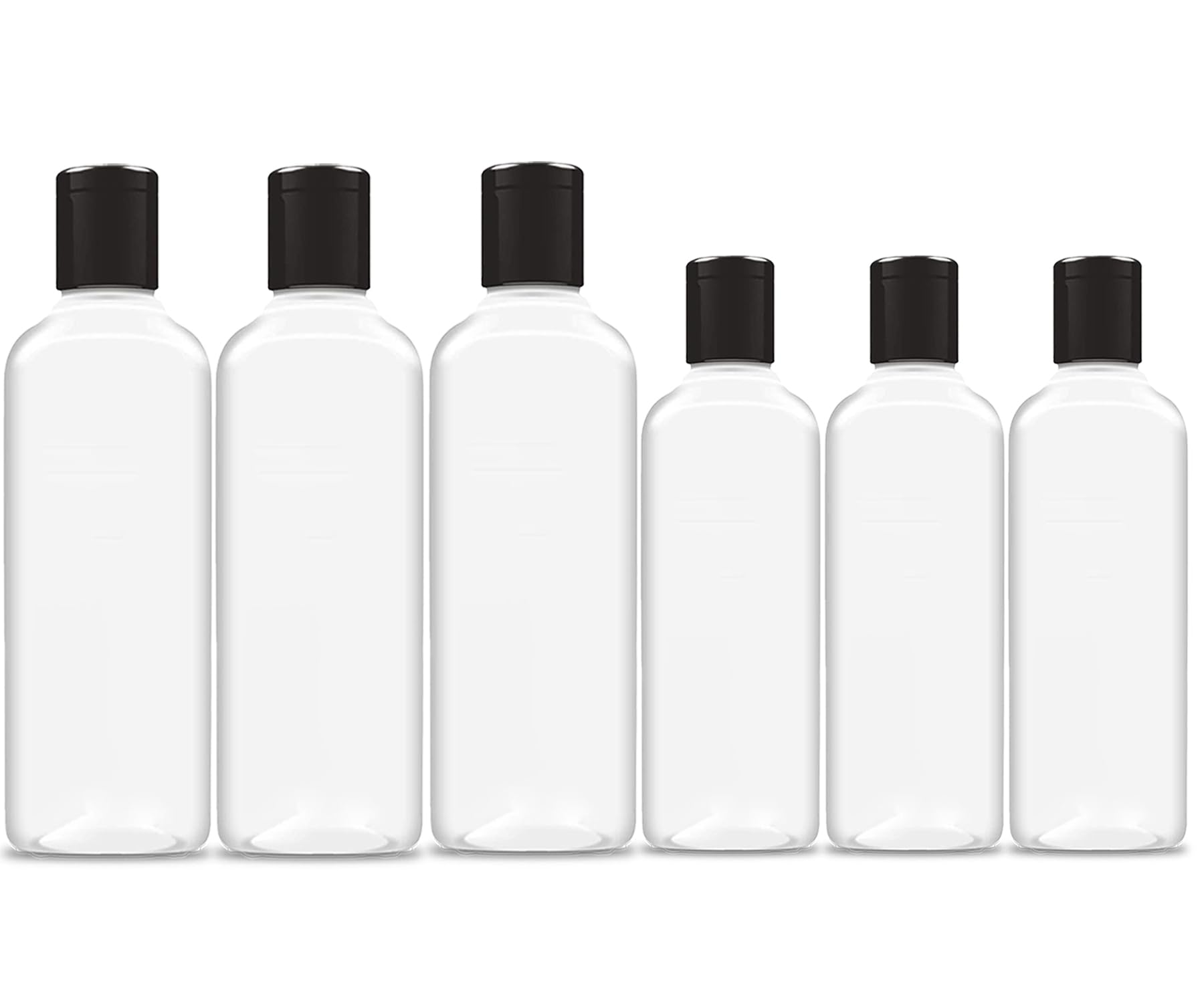 **200ml + 100ml BPA-Free Squeeze Bottles with Flip Top Cap - 6-Pack Refillable Travel Containers for Shampoo, Lotion, Soap & Cosmetics | Leak-Proof, Transparent & Portable for Home, Travel & Gym**