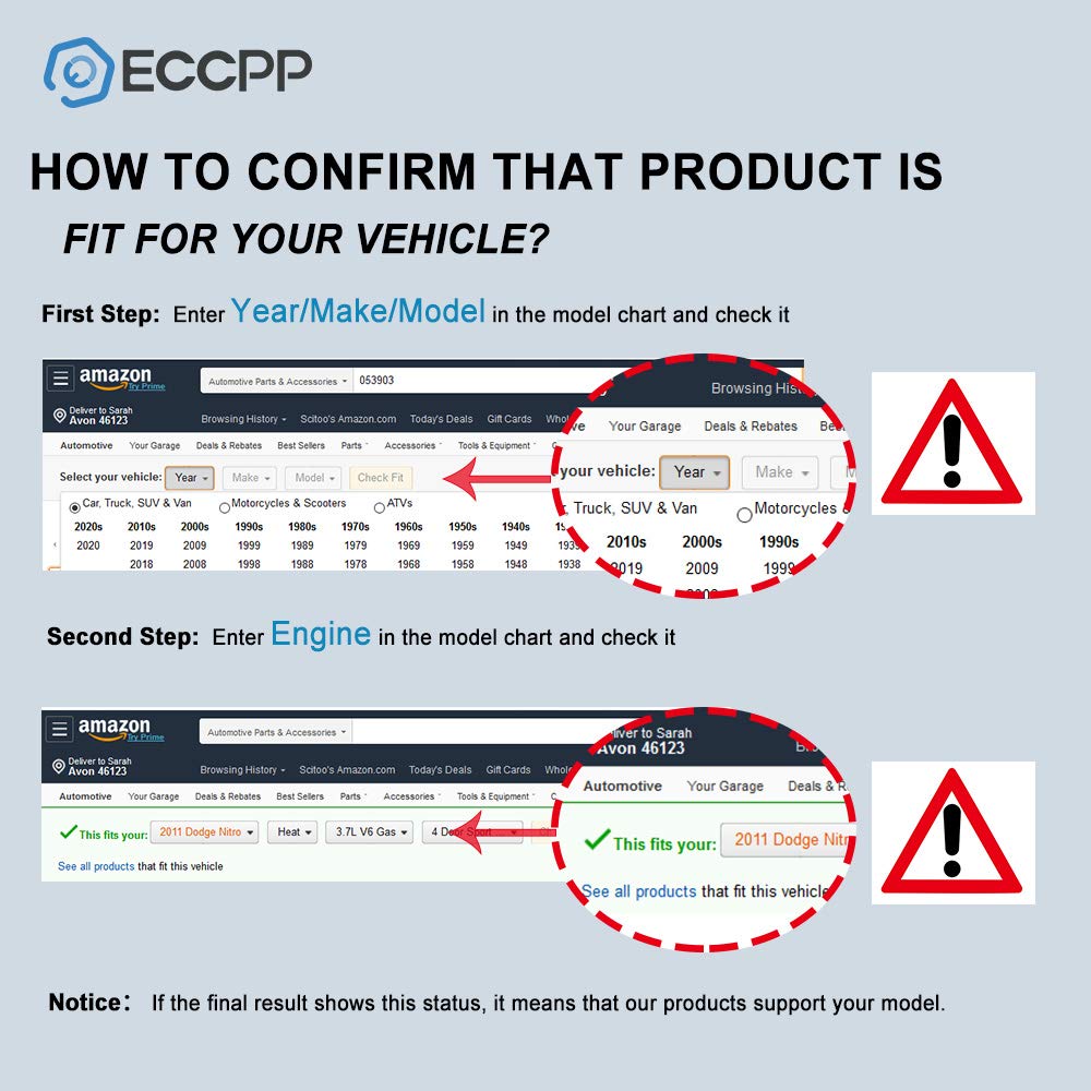 ECCPP Car Water Pump Replacement for 2011-2018 Chrysler 300, Dodge Challenger/Charger/Durango, Jeep Grand Cherokee - Compatible with 5.7L & 6.4L Engines (Part #AW6653) - High Performance Cooling System Upgrade for Smooth Driving