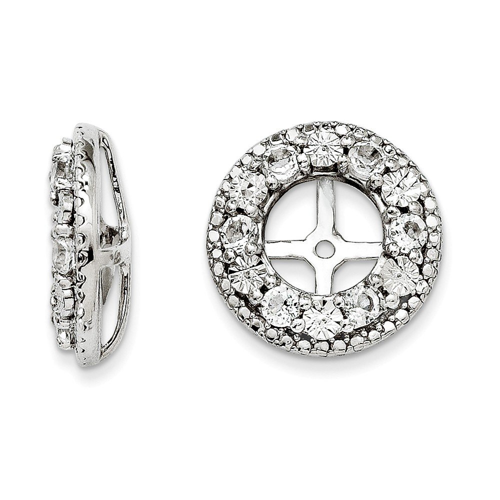 Rhodium Plated Sterling Silver White Topaz Earring Jacket – Elegant & Durable for Parties, Weddings & Everyday Wear