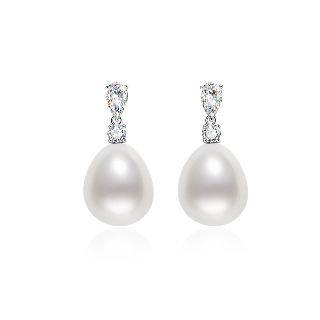 18K Solid Gold Australian White Pearl Earrings KE00201 - Elegant Stud Earrings for Women, Perfect for Weddings, Parties & Everyday Wear
