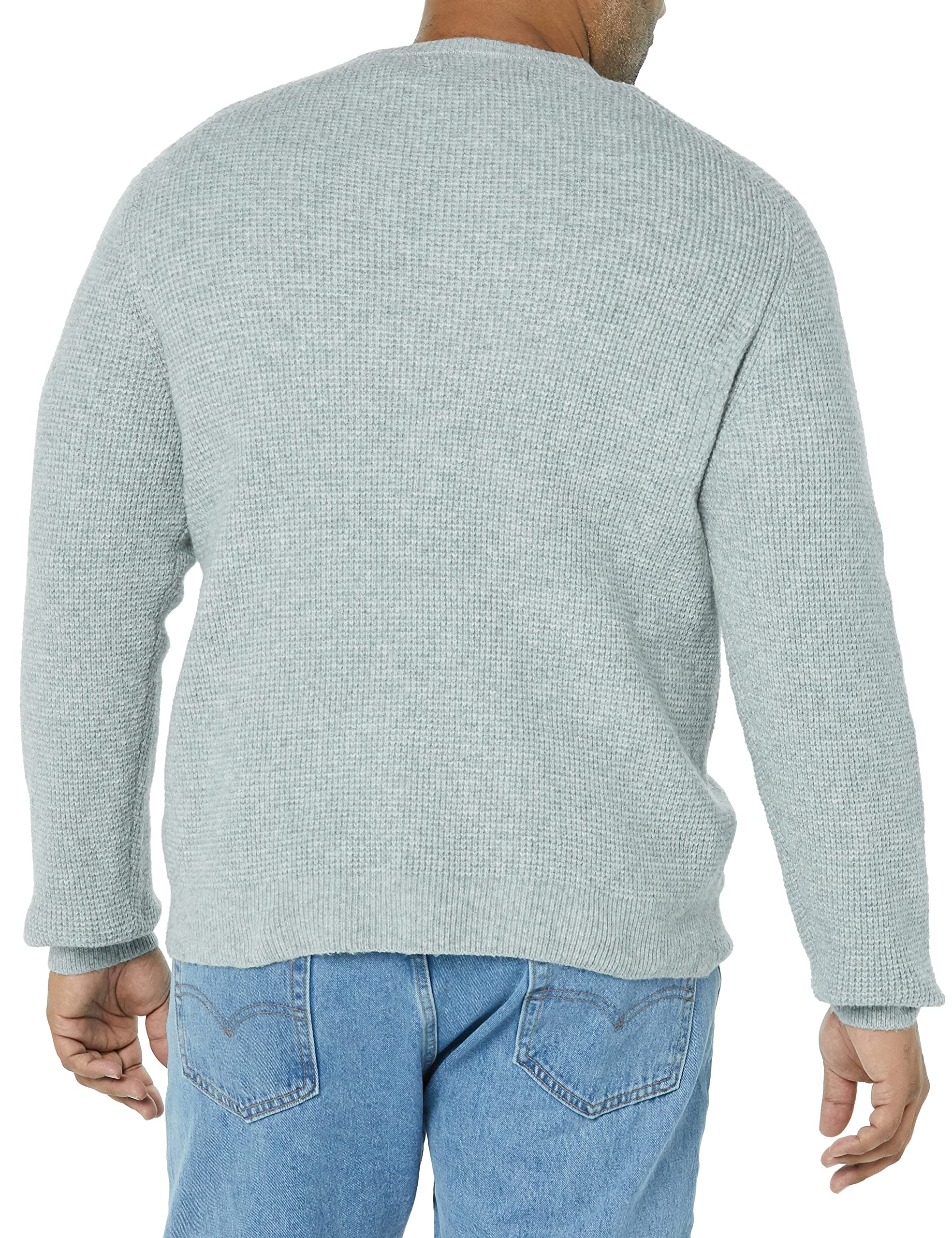 Amazon Essentials Men's Long-Sleeve Soft Touch Waffle Knit Crewneck Sweater - Comfortable Winter Pullover for Casual Wear & Outdoor Activities
