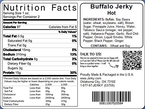 Exotic Hot Buffalo Jerky - Wild Game Meat Snacks | High-Protein, All-Natural, No Preservatives | Healthy Protein Snacks for Adults & Outdoor Activities | 1.75oz (3-Pack)