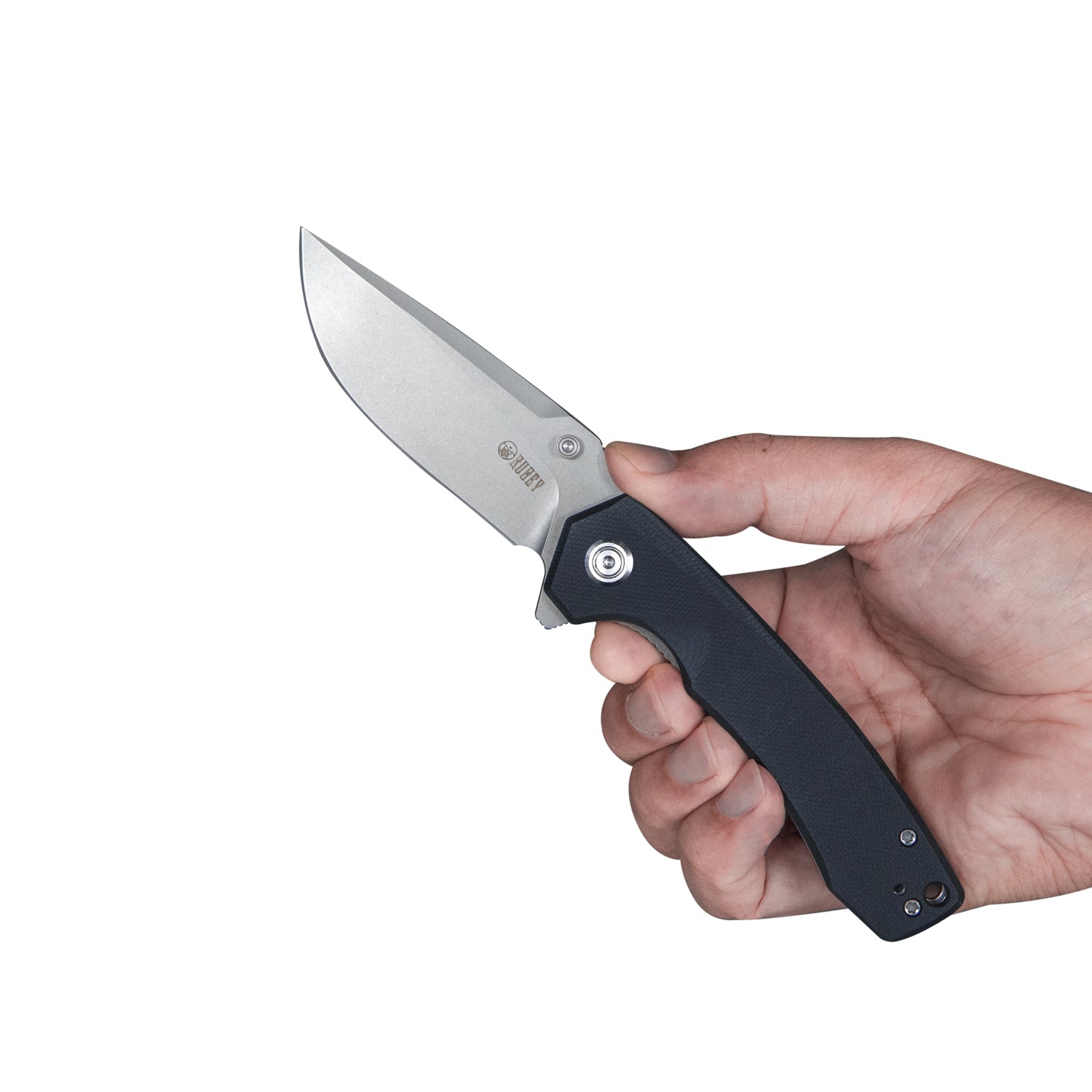 Calyce Liner Lock Flipper Folding Pocket Knife - Black G10 Handle, 3.27