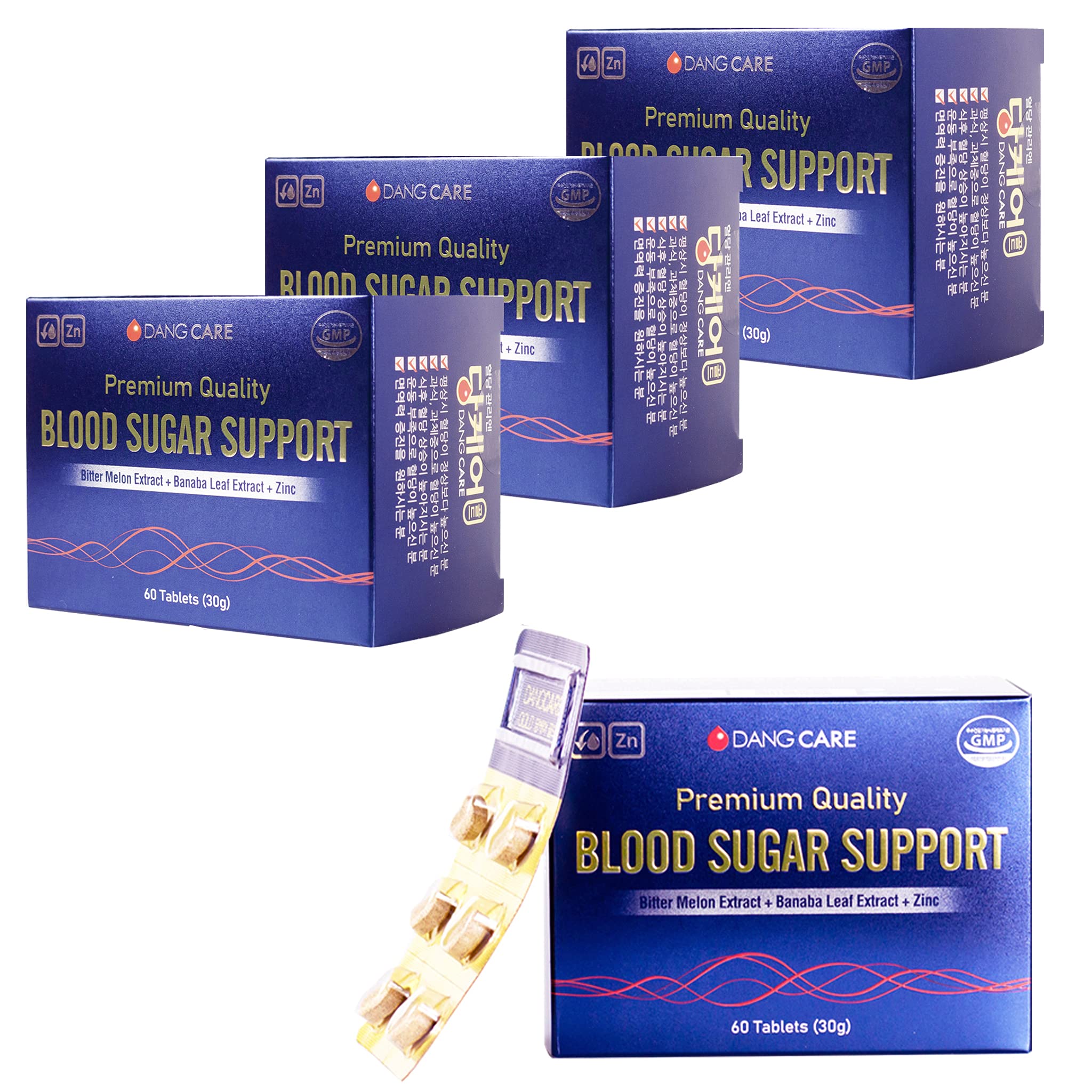 DANG Care Blood Glucose Support 500mg Tablets - Pack of 4 | Bitter Melon Extract for Healthy Blood Sugar & Cholesterol Levels | Natural Supplement for Diabetes Management - Use Daily for Balanced Glucose & Heart Health