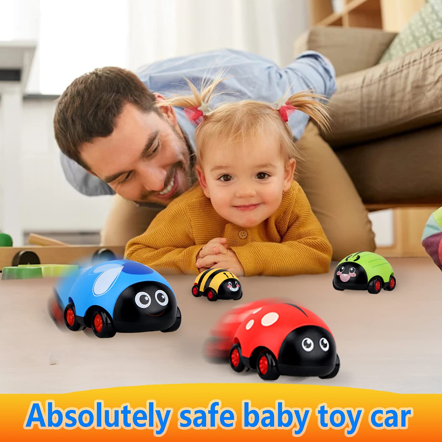 Best Pull Back Cars Toys for Toddlers 1-3 Years Old - 4 Pack Friction Powered Vehicle Playset with Animal Design - Fun Push and Go Toy Cars for Boys & Girls - Perfect Gift for Birthday, Christmas & Indoor Playtime