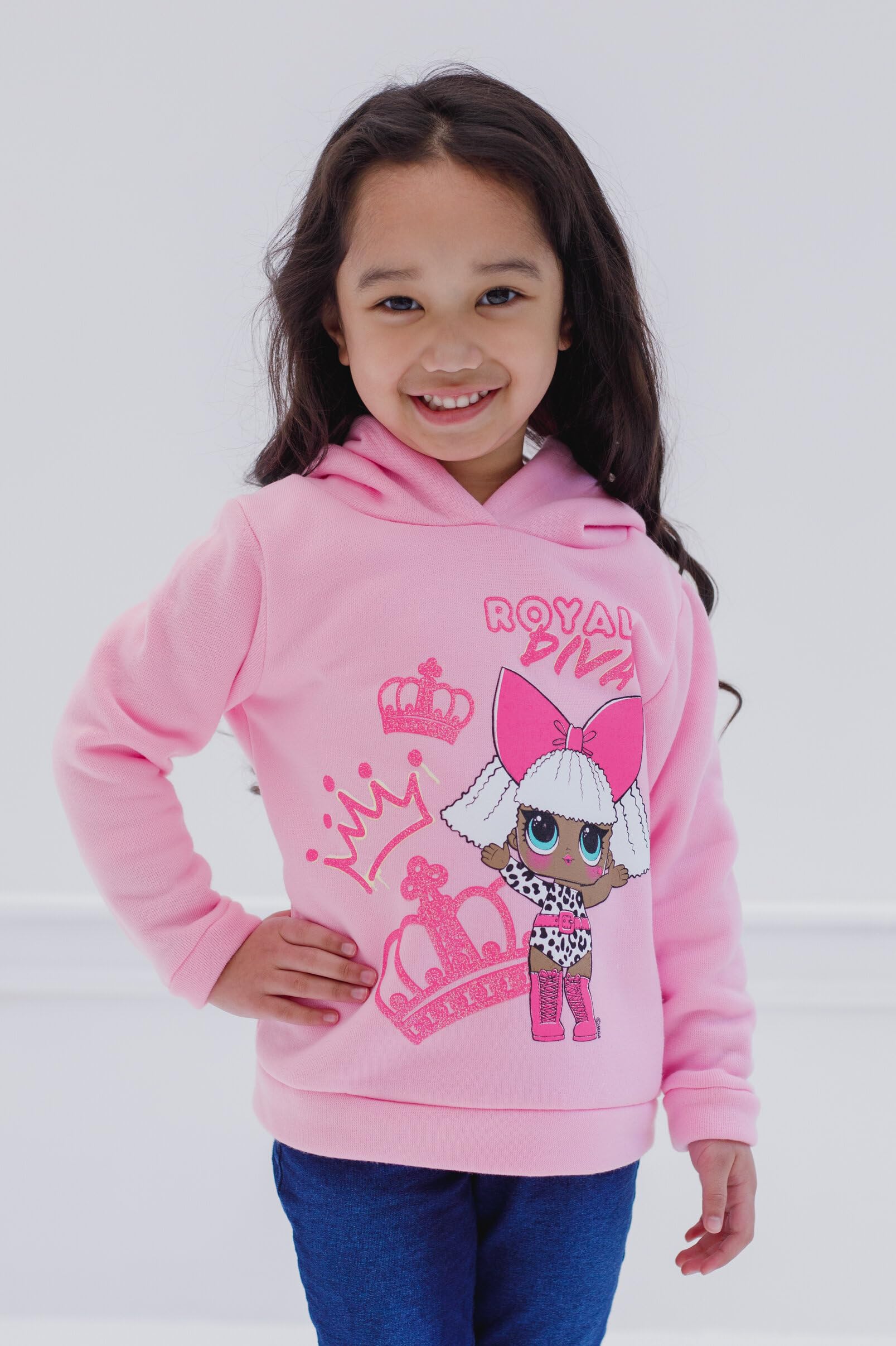 L.O.L. Surprise! Queen Bee Diva Girls Fleece Pullover Hoodie - Cute & Cozy Kids Sweatshirt for Little to Big Kids (Ages 4-14) | Perfect for School, Playdates & Birthday Gifts