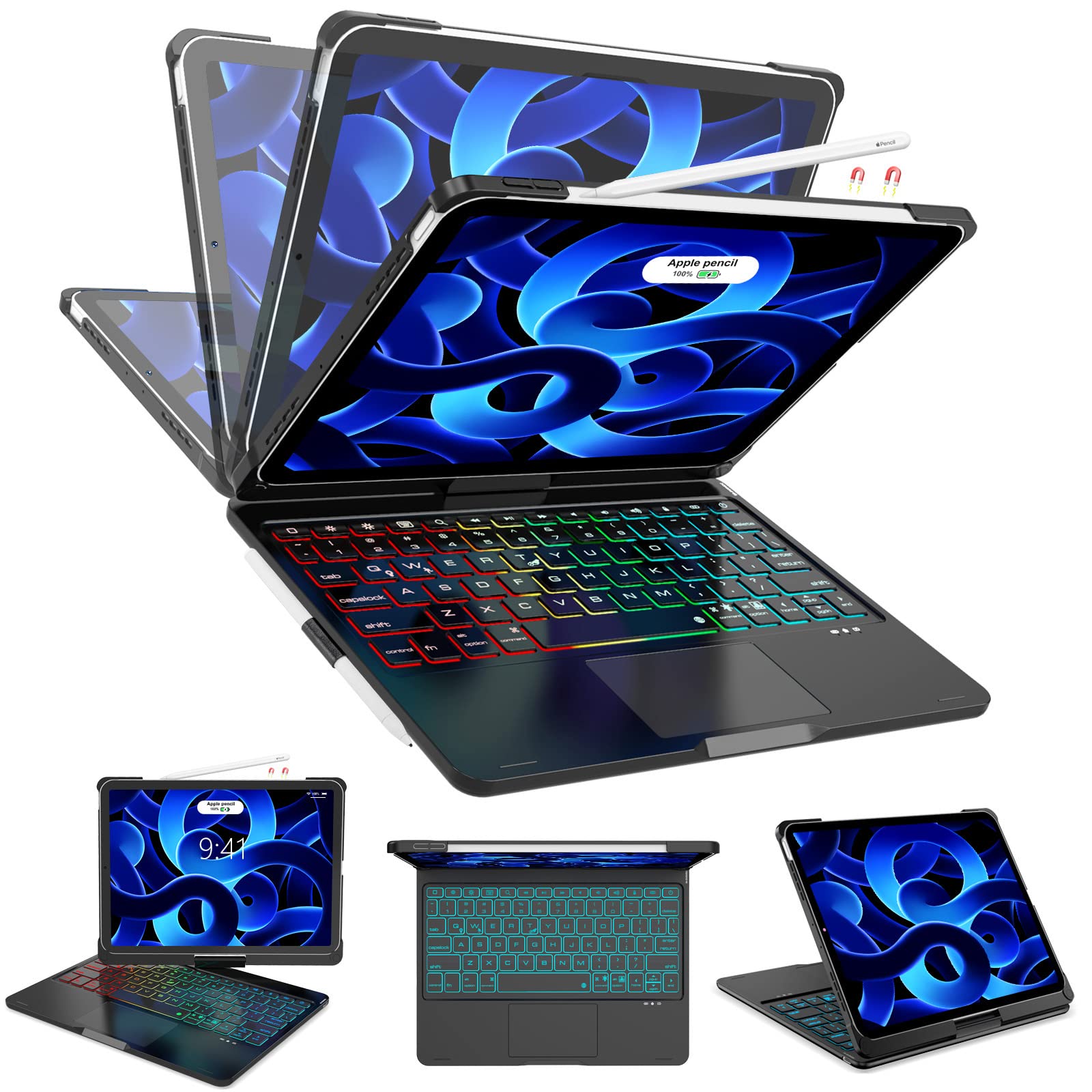 Premium iPad Air 5th/4th Generation Case with Backlit Keyboard & Trackpad (2022/2020 Model, 10.9