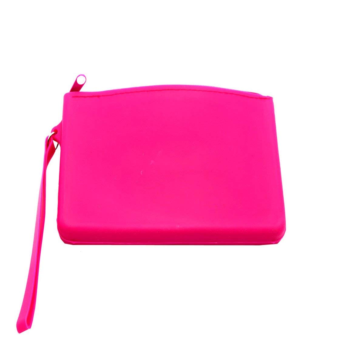 Stylish Pink Silicone Cosmetic Bag for Women - Waterproof Makeup Organizer with Zipper Closure | Travel, Gym & Daily Essentials Storage