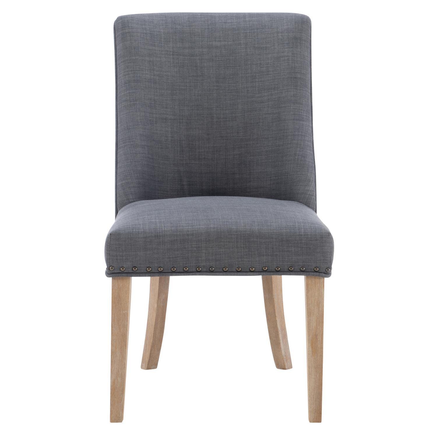 Adler Modern Dining Chairs Set of 2 - Natural Grey Upholstered Side Chairs for Kitchen, Dining Room & Office - Comfortable & Stylish Seating Solution