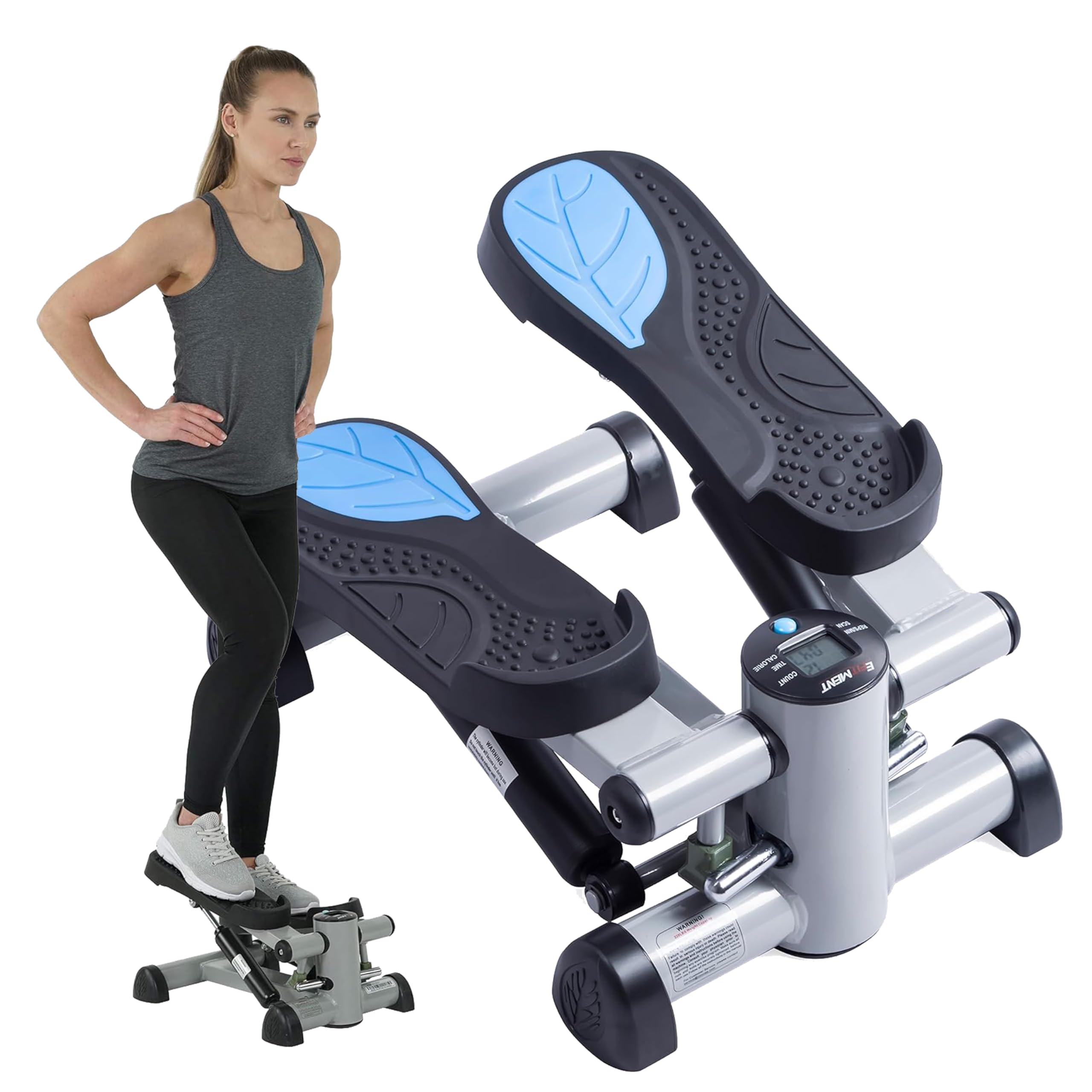 Efitment Mini Stepper - Portable Stair Climber for Home Workouts with Resistance Bands & LCD Monitor | Cardio Exercise Equipment for Thighs, Legs & Glutes | Non-Slip Pedals for Safe Indoor Fitness Training