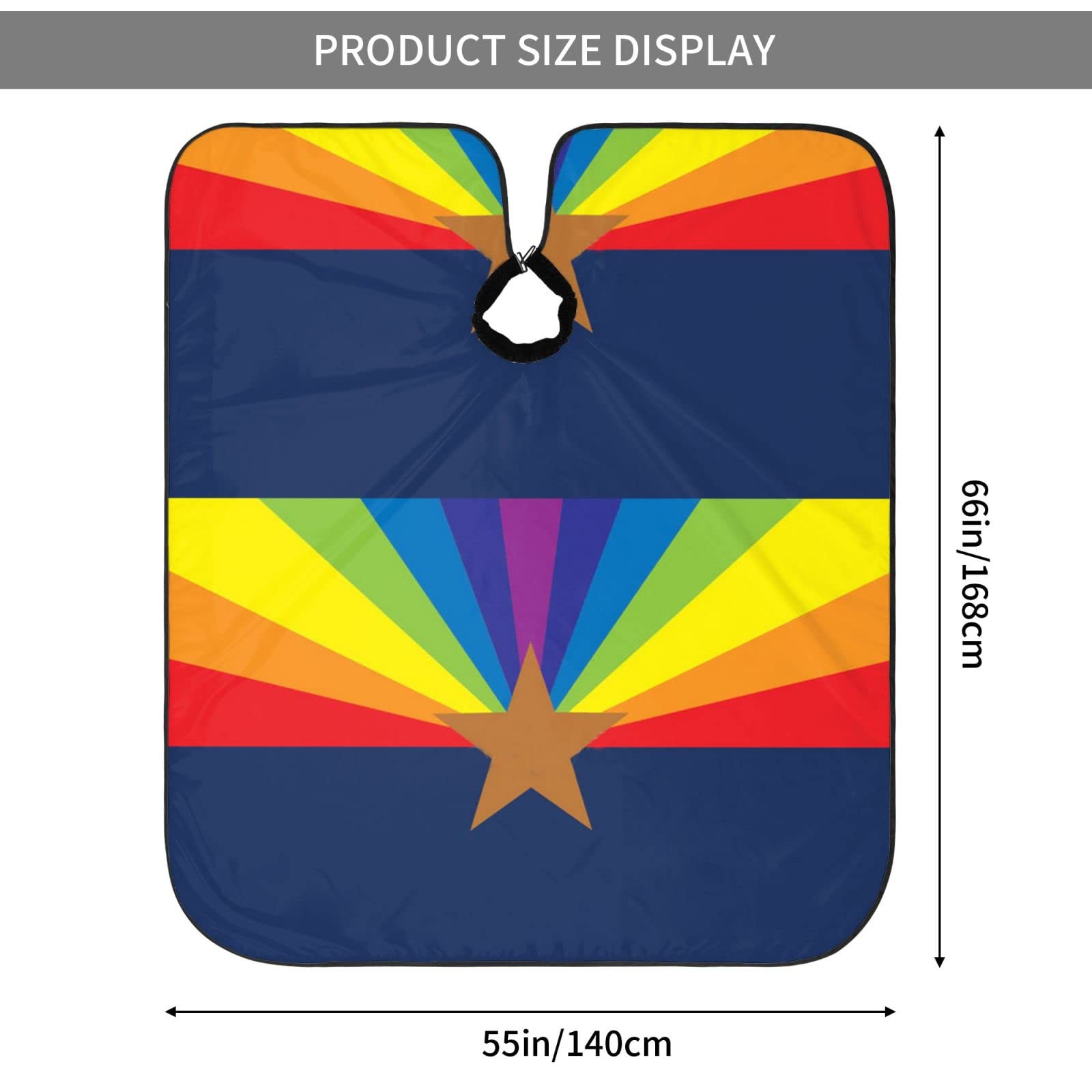 Professional Hair Cutting Barber Cape - Waterproof & Adjustable for Hairdressing & Styling - LGBT Arizona Flag Gay Pride Design - Perfect for Salons, Barbershops & Home Use