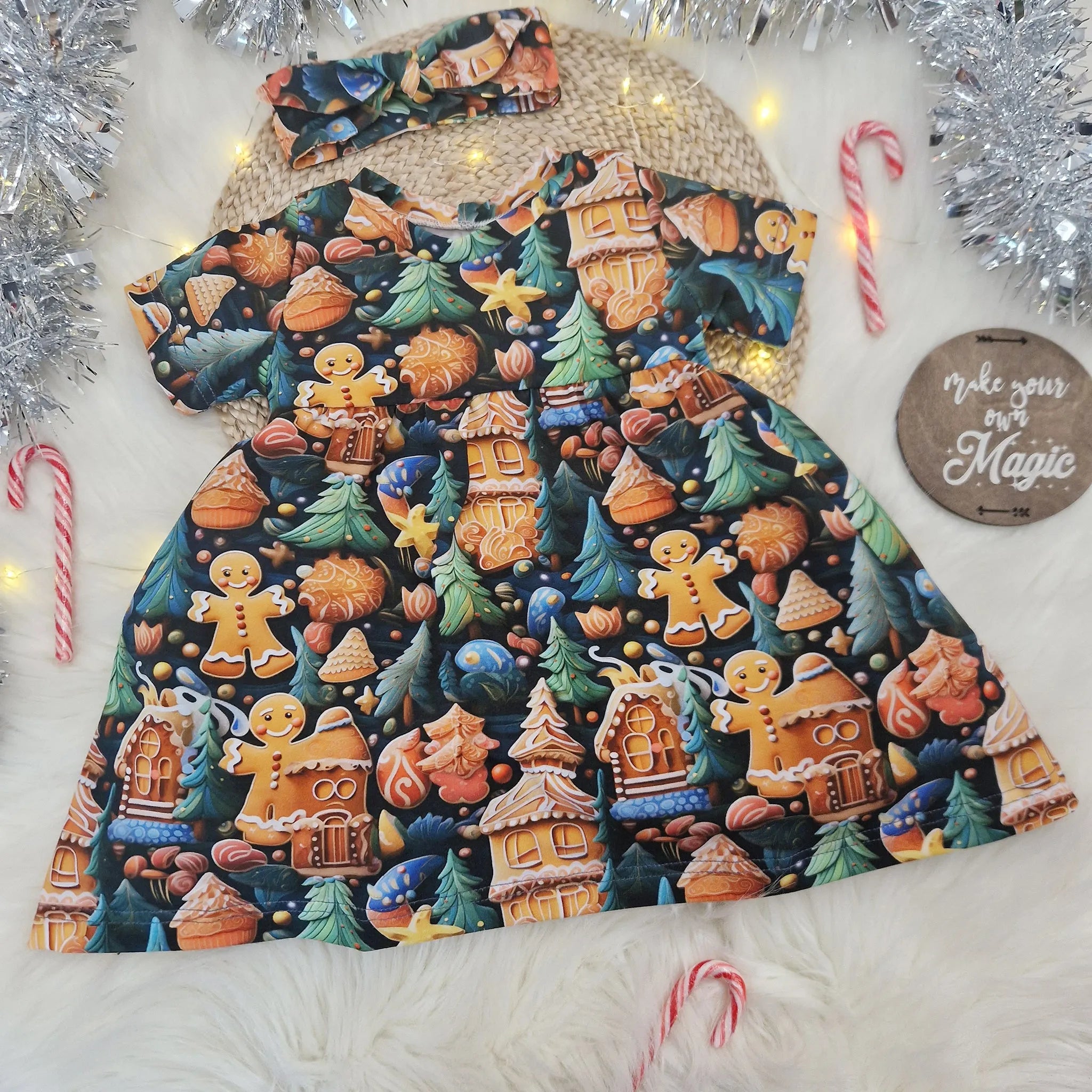 Gingerbread Christmas Dress for Women - Festive Holiday Party Outfit - Perfect for Xmas, Family Gatherings & Winter Celebrations