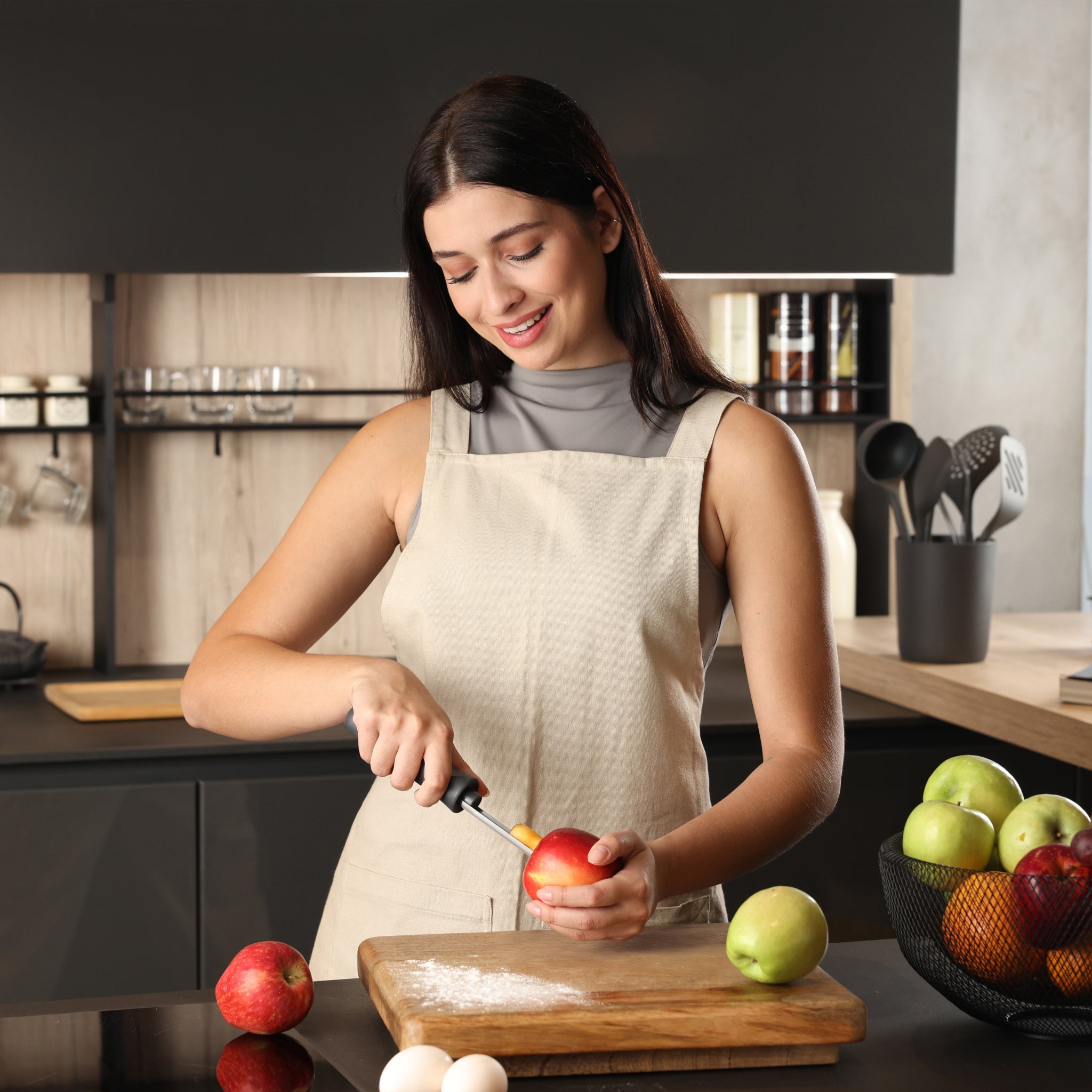 Zyliss Stainless Steel Apple Corer - Easy Fruit Coring Tool for Baking, Cooking & Healthy Snacks - Perfect for Apple Pies, Fruit Salads & Kids Lunchboxes