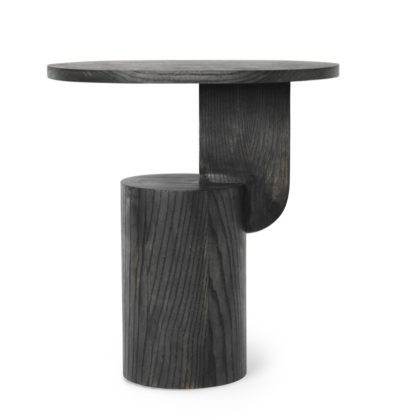 Modern Bauhaus Style Side Table - Black Ash Wood Nightstand for Living Room, Bedroom & Office - Minimalist End Table with Sturdy Design