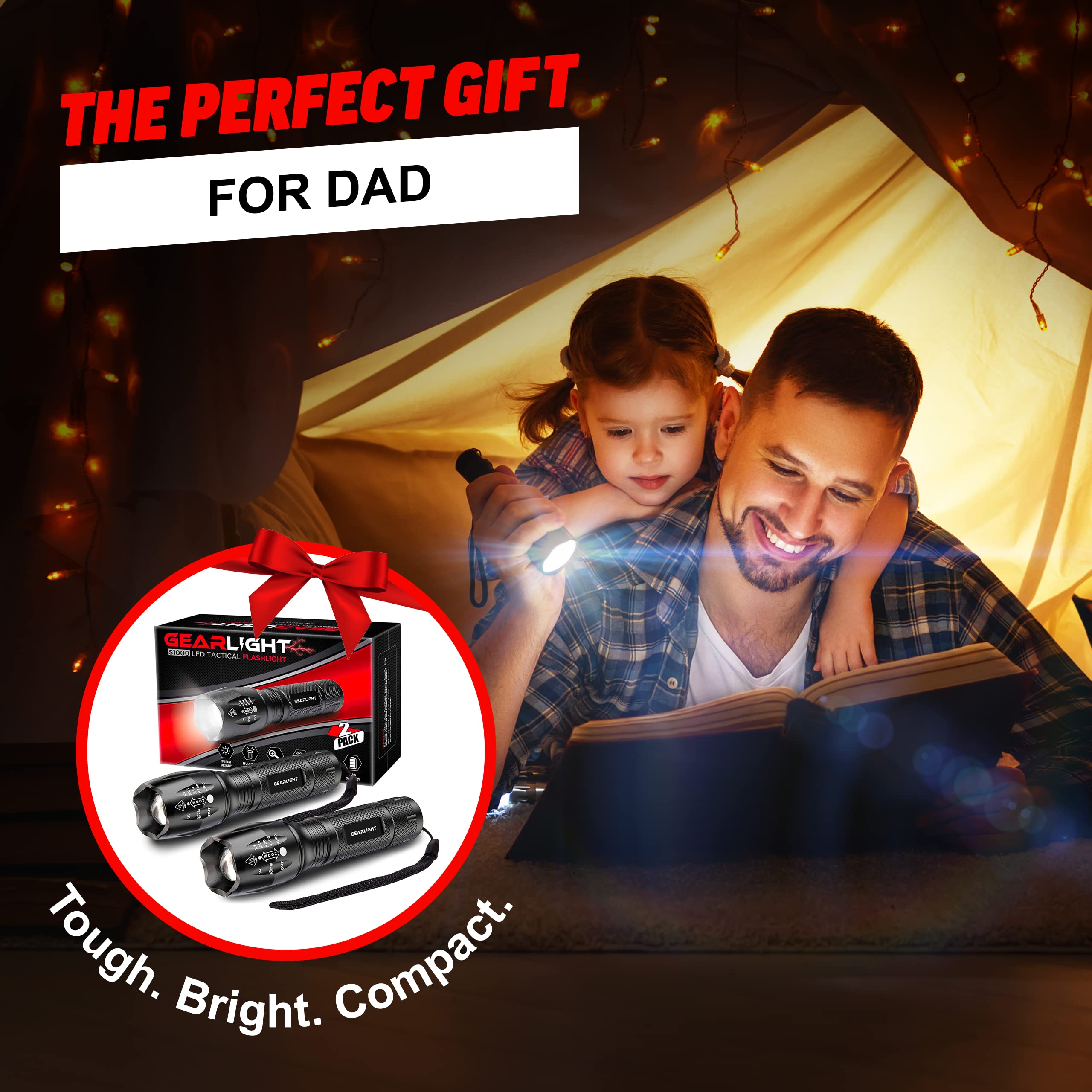 GearLight LED Flashlight - High Lumens Mini Tactical Flashlight with 5 Modes & Zoomable Beam for Camping, Hiking, Emergency, Home Use - Bright, Durable & Compact Outdoor Light