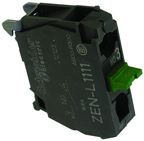 ZENL1111 - 6A 600V 1 Pole Screw Clamp Contact Block (2-Pack) - Ideal for Industrial Control Panels, Motor Starters, and Electrical Switchgear Applications