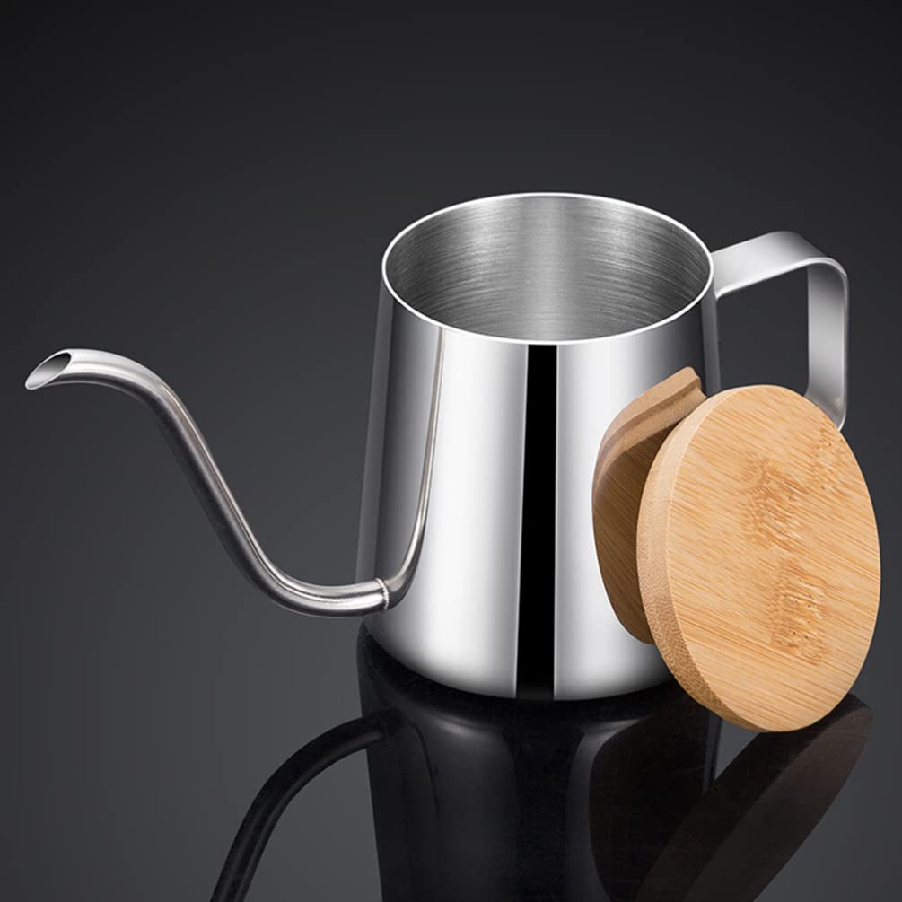 Veemoon Gooseneck Coffee Kettle - Stainless Steel Pour Over Kettle with Narrow Spout for Precise Pouring, Perfect for Espresso, Drip Coffee & Tea Brewing - Wooden Handle & Hanging Ears for Easy Storage - Ideal for Home Baristas & Coffee Enthusiasts