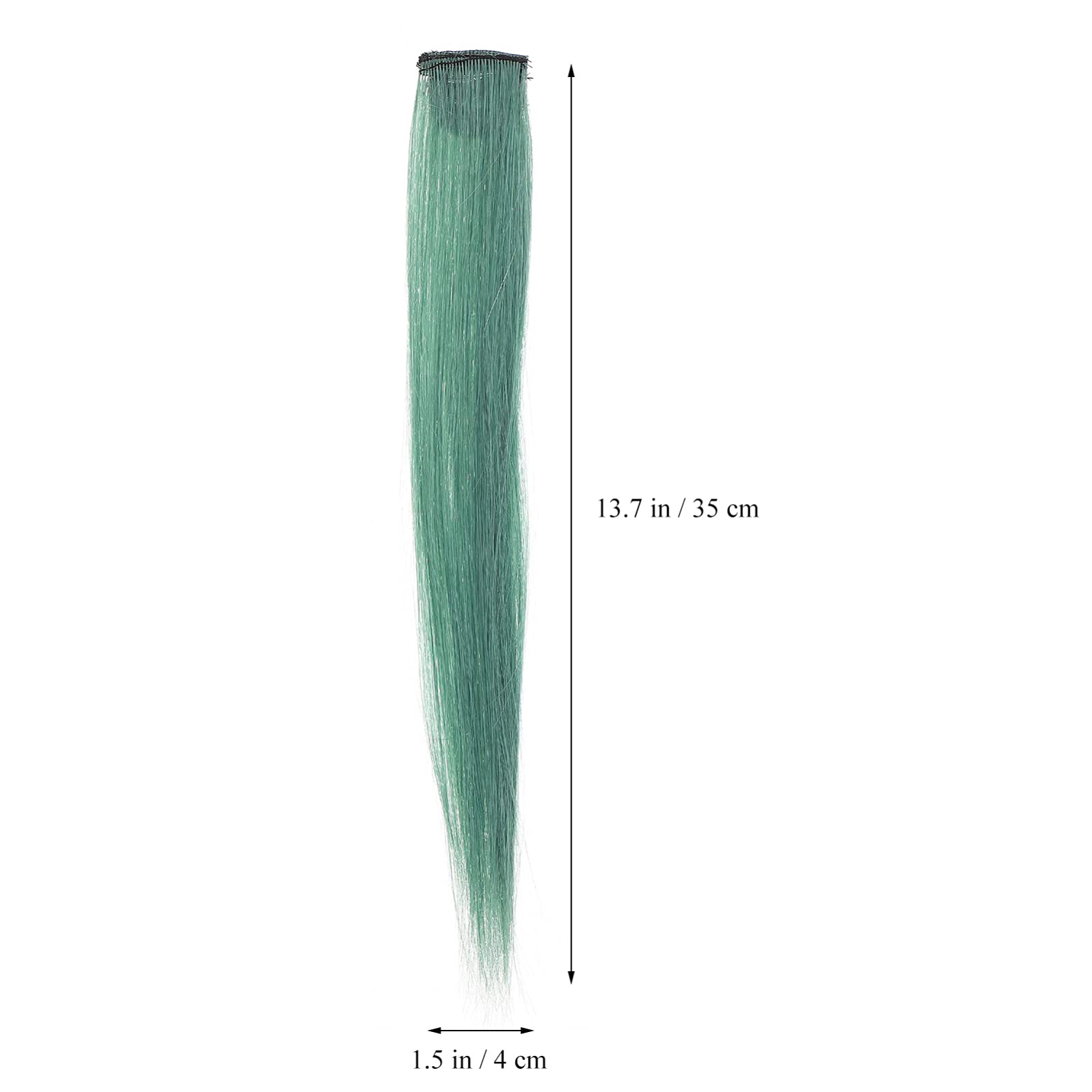 Beaupretty 4pcs Green Blue Short Straight Clip-in Hair Extensions - Seamless Invisible Synthetic Hairpiece for Women & Girls - Perfect for Cosplay, Daily Use & Costume Accessories