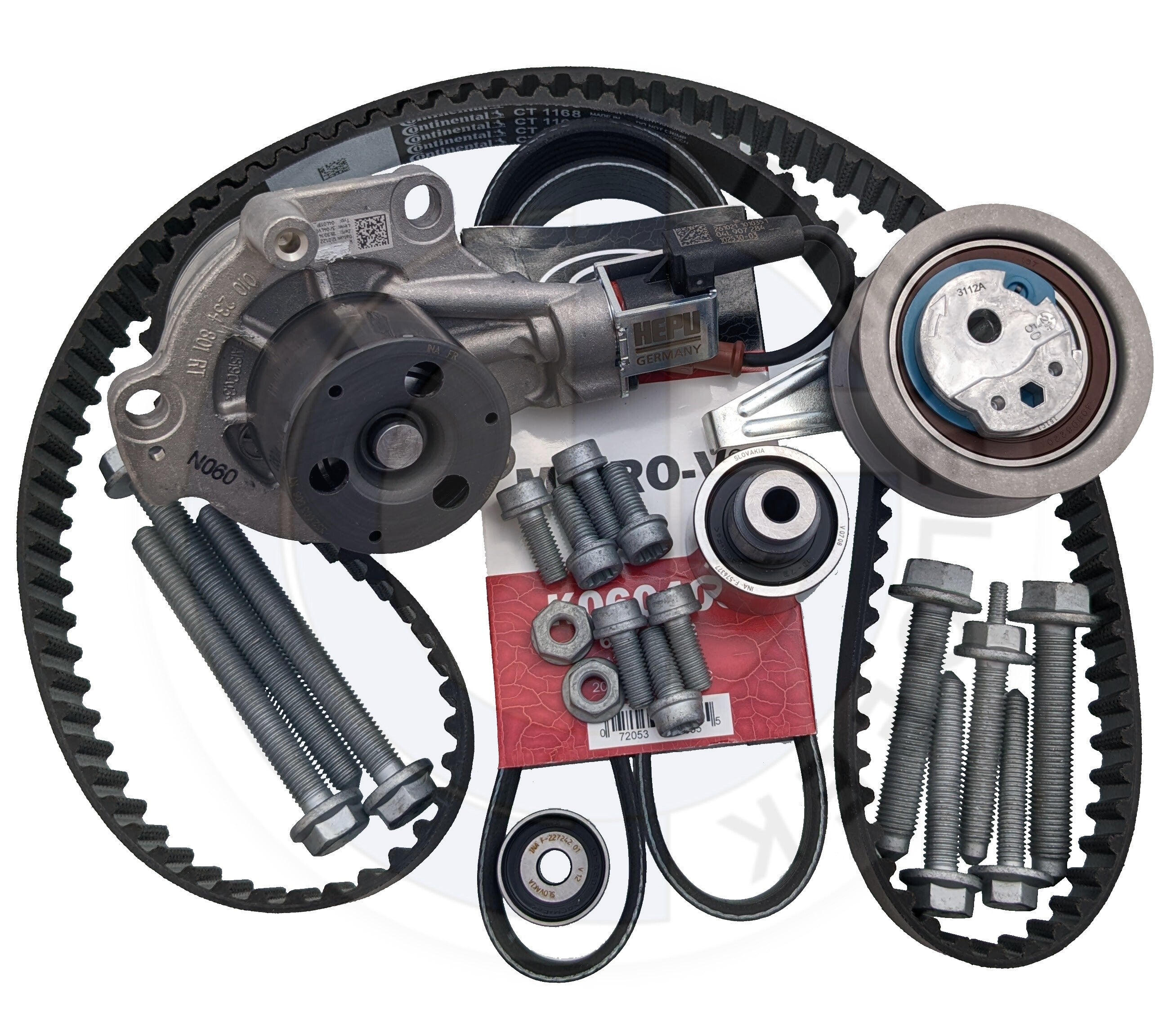 Premium Timing Belt Kit for 2015-2016 VW Golf, Jetta, Beetle, Passat & Audi A3 (EA288 Engine) - Complete Replacement Set for Smooth Engine Performance