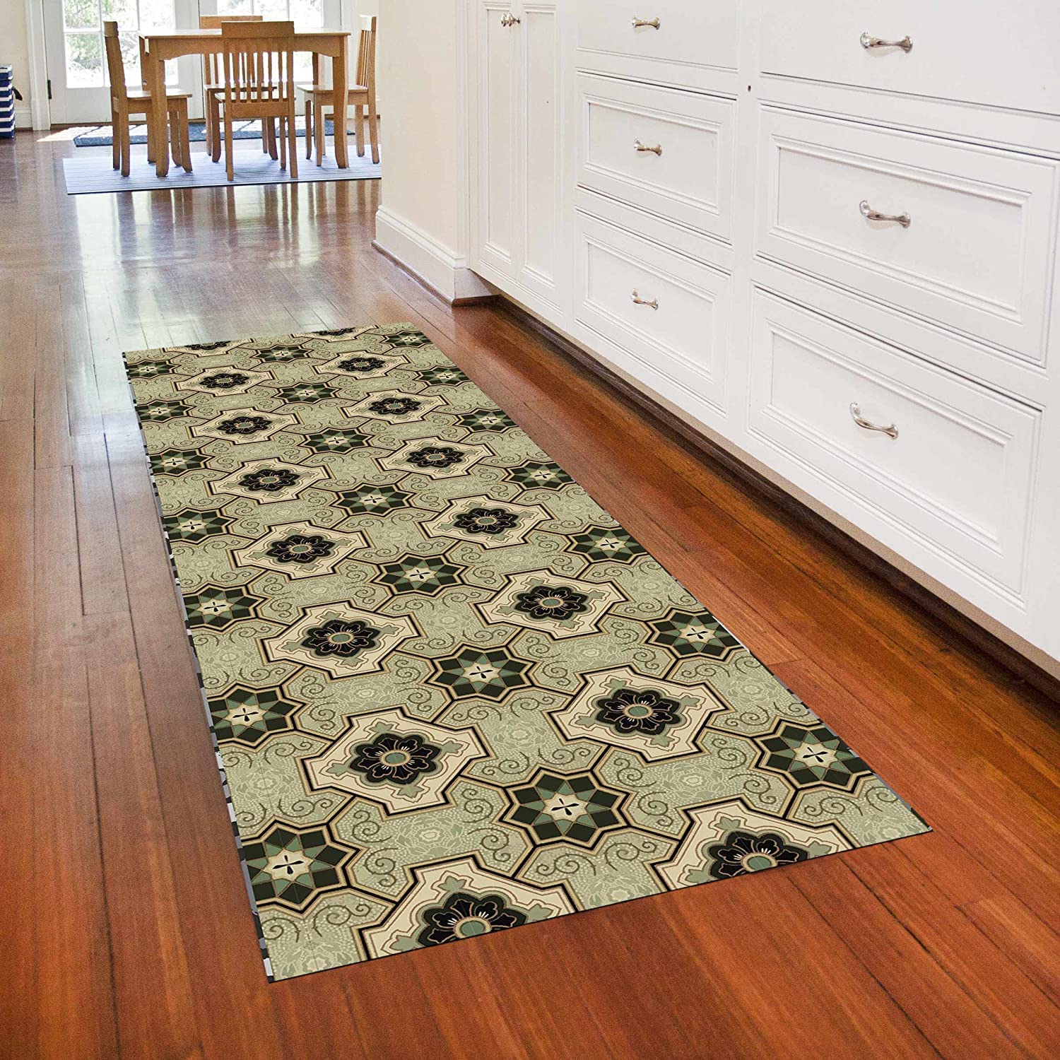 Bungalow Flooring Lincoln FlorArt Kitchen Runner Rug 2' x 6' – Made in USA, Machine Washable, Waterproof & Stain Resistant Non-Slip Low Profile Mat for Kitchen, Entryway, Bathroom & High Traffic Areas