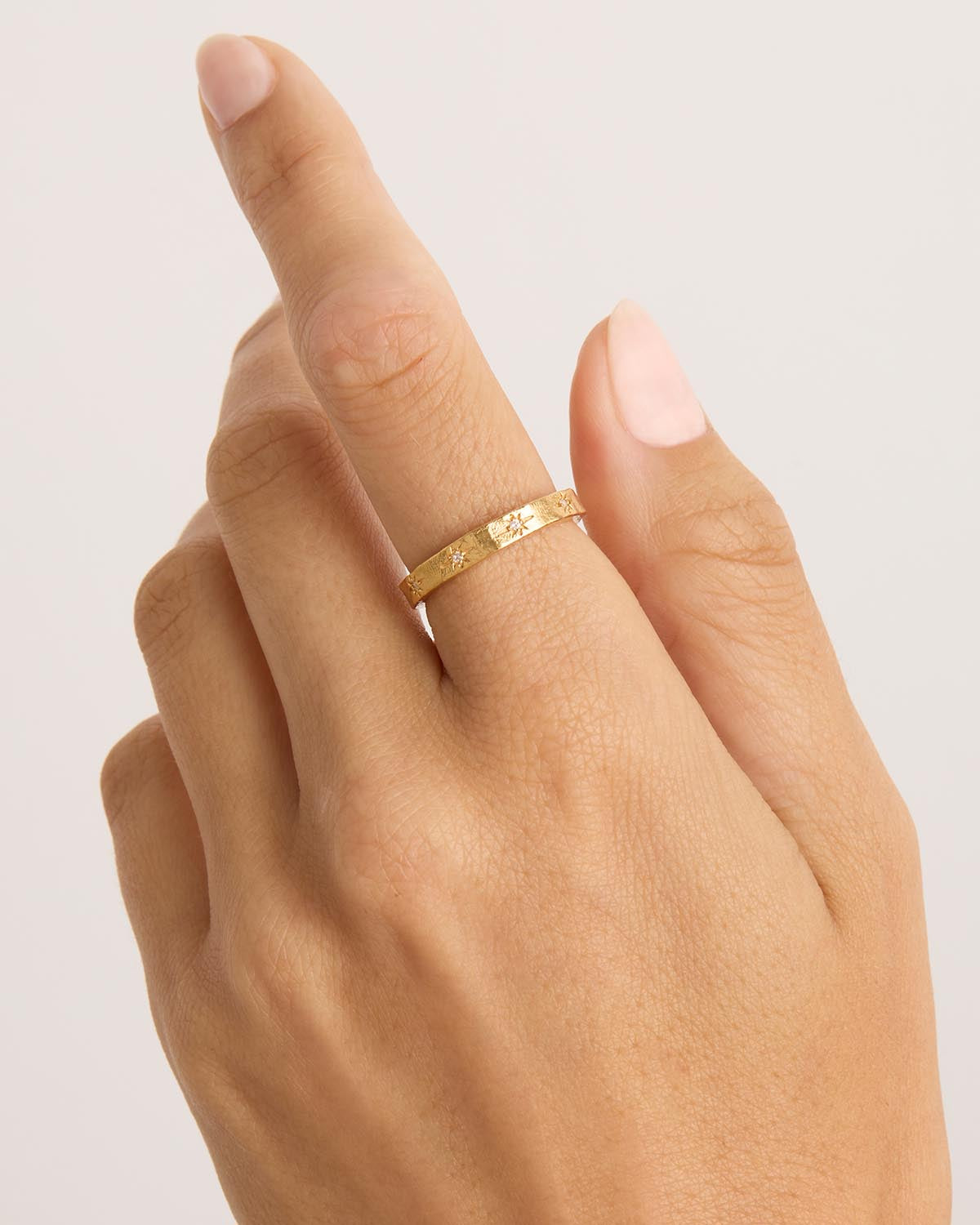 18K Gold Vermeil Stardust Ring for Women - Elegant Stackable Dainty Jewelry Gift for Anniversary, Birthday & Valentine's Day - Perfect for Everyday Wear & Special Occasions