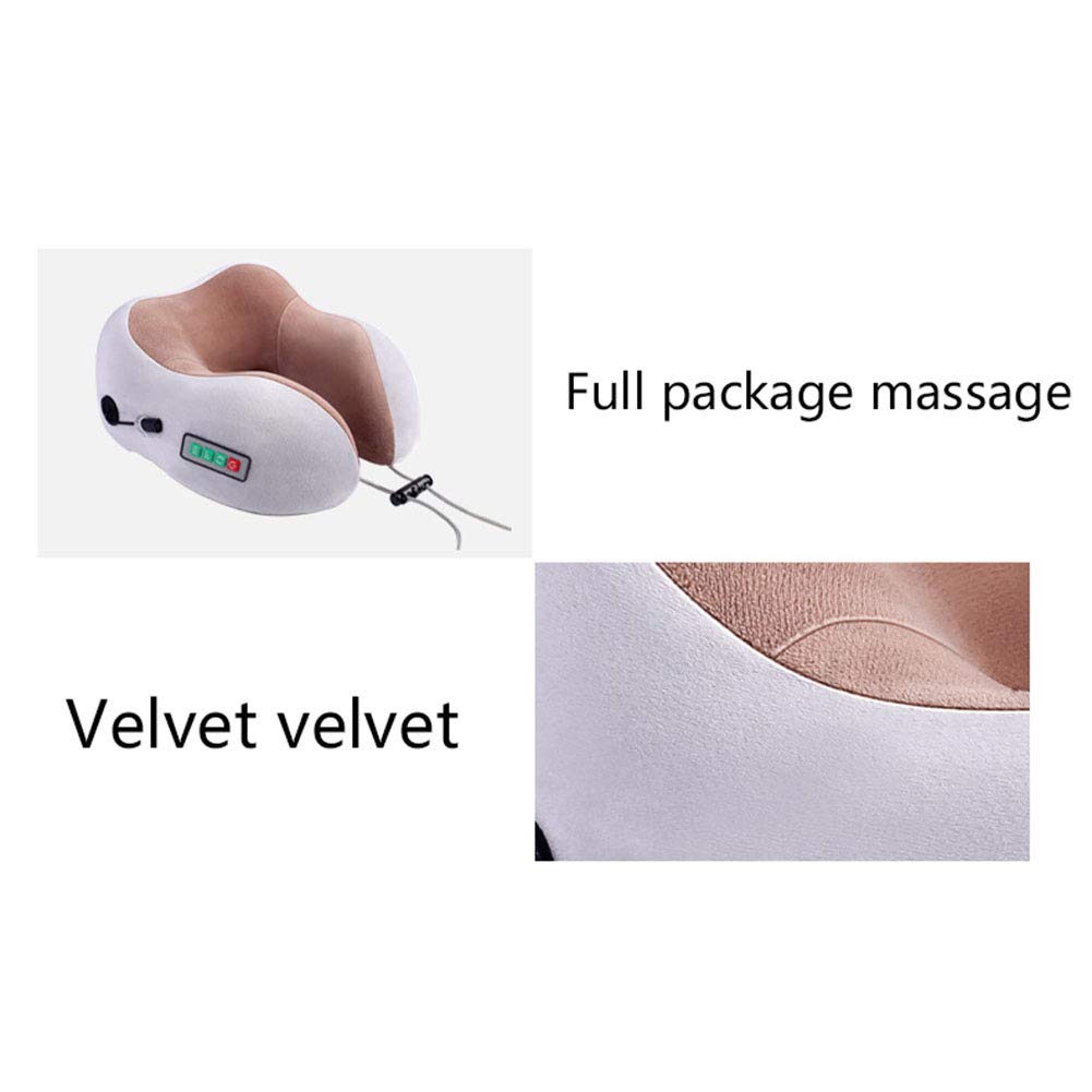 Ergonomic U-Shaped Travel Neck Pillow with Memory Foam - Waterproof & Massage Support for Airplane, Car & Office Comfort
