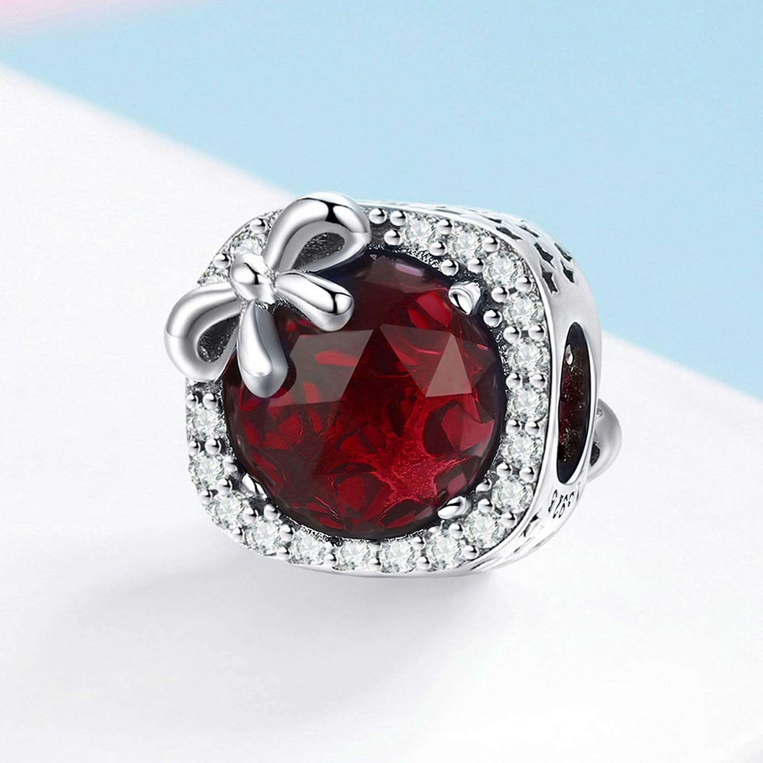 MUERDOU Birthstone Charm - Elegant Bowknot Crystal Pendant for Bracelets & Necklaces | Perfect Birthday Gift, Anniversary Present & Jewelry Making | Ideal for Women's Fashion Accessories & Personalized Gifts